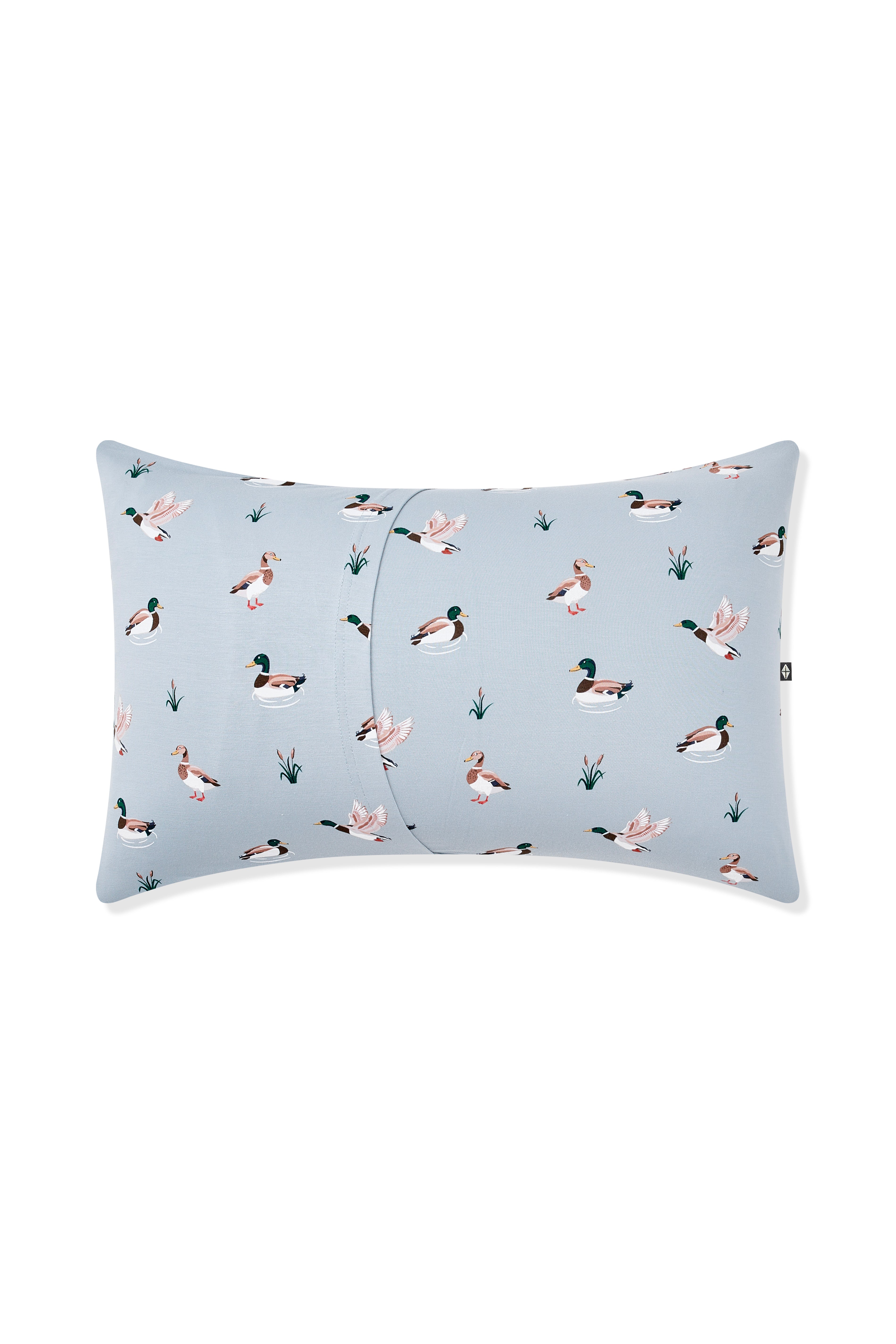 Back of the Standard Pillowcase in Mallard Duck showing the envelope closure