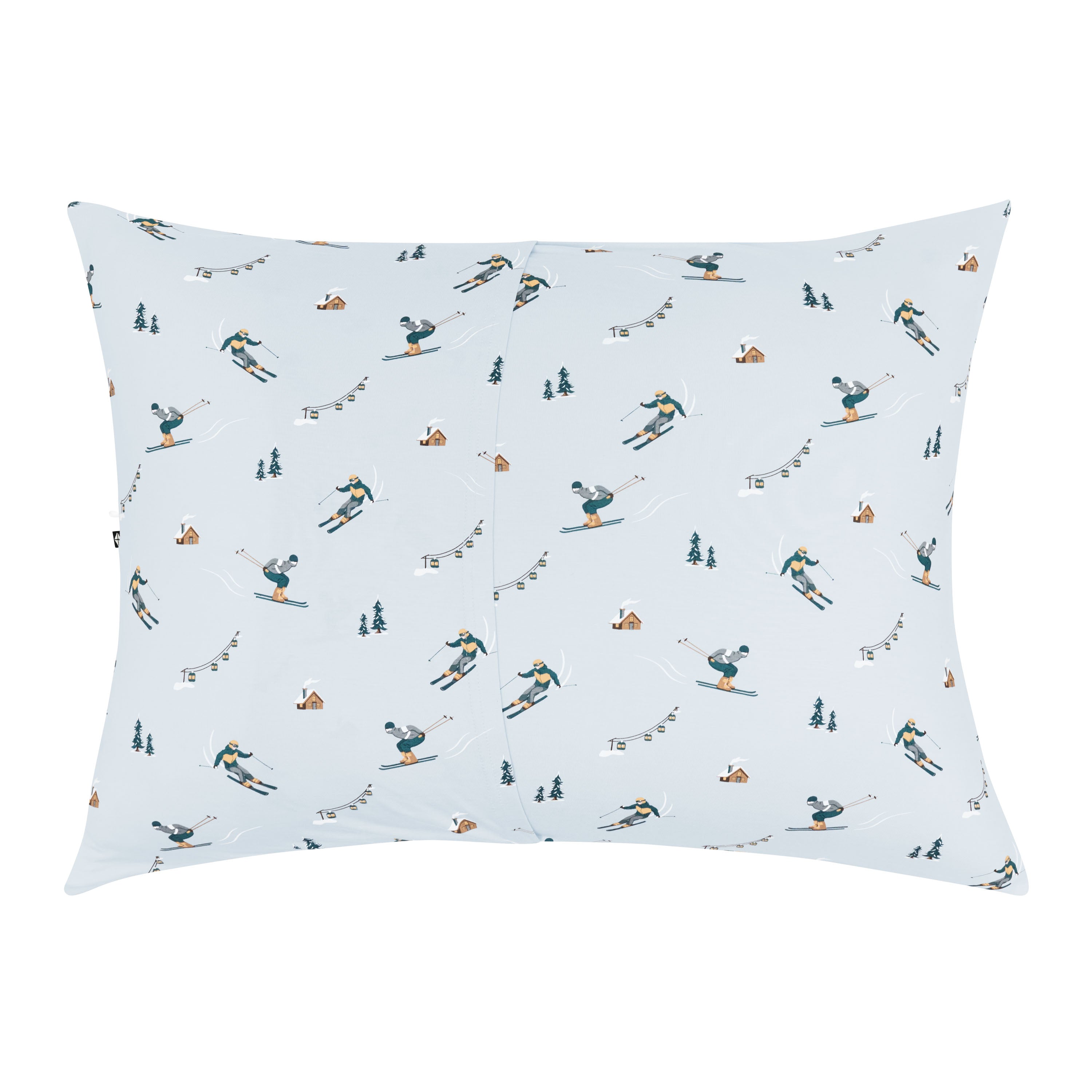 The back of the Standard Pillowcase in Ski showing the envelope closure