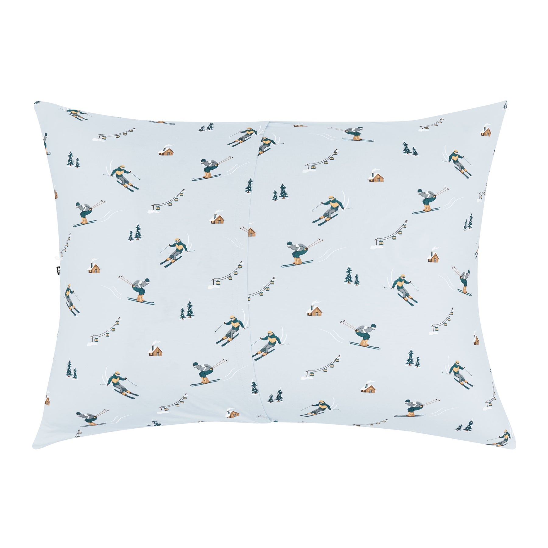 The back of the Standard Pillowcase in Ski showing the envelope closure