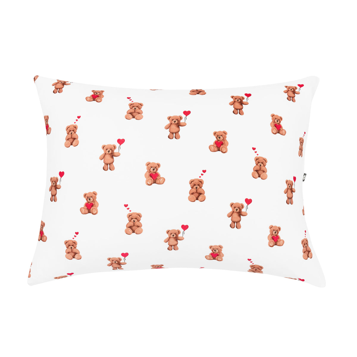 Front of the Toddler Pillowcase in Bear Hearts