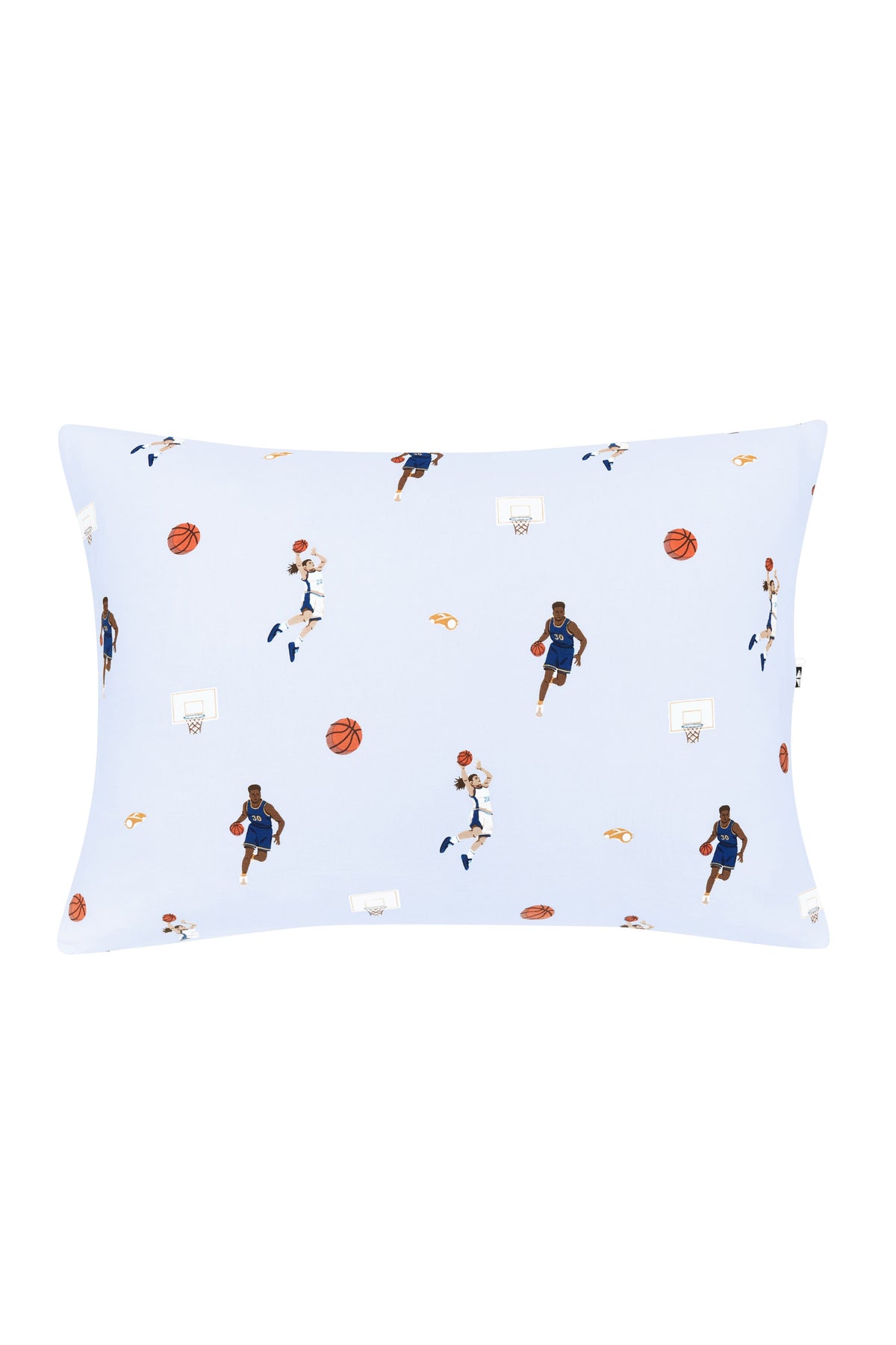 The front of the Toddler Pillowcase in Basketball