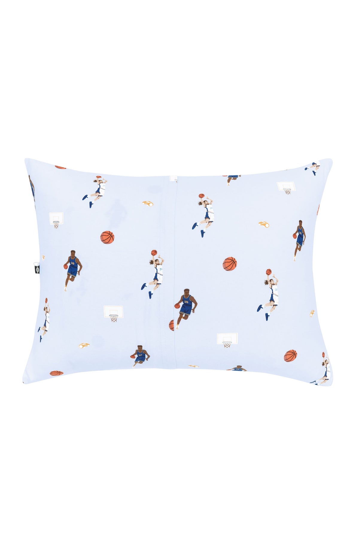 The back of the Toddler Pillowcase in Basketball showing the envelope closure