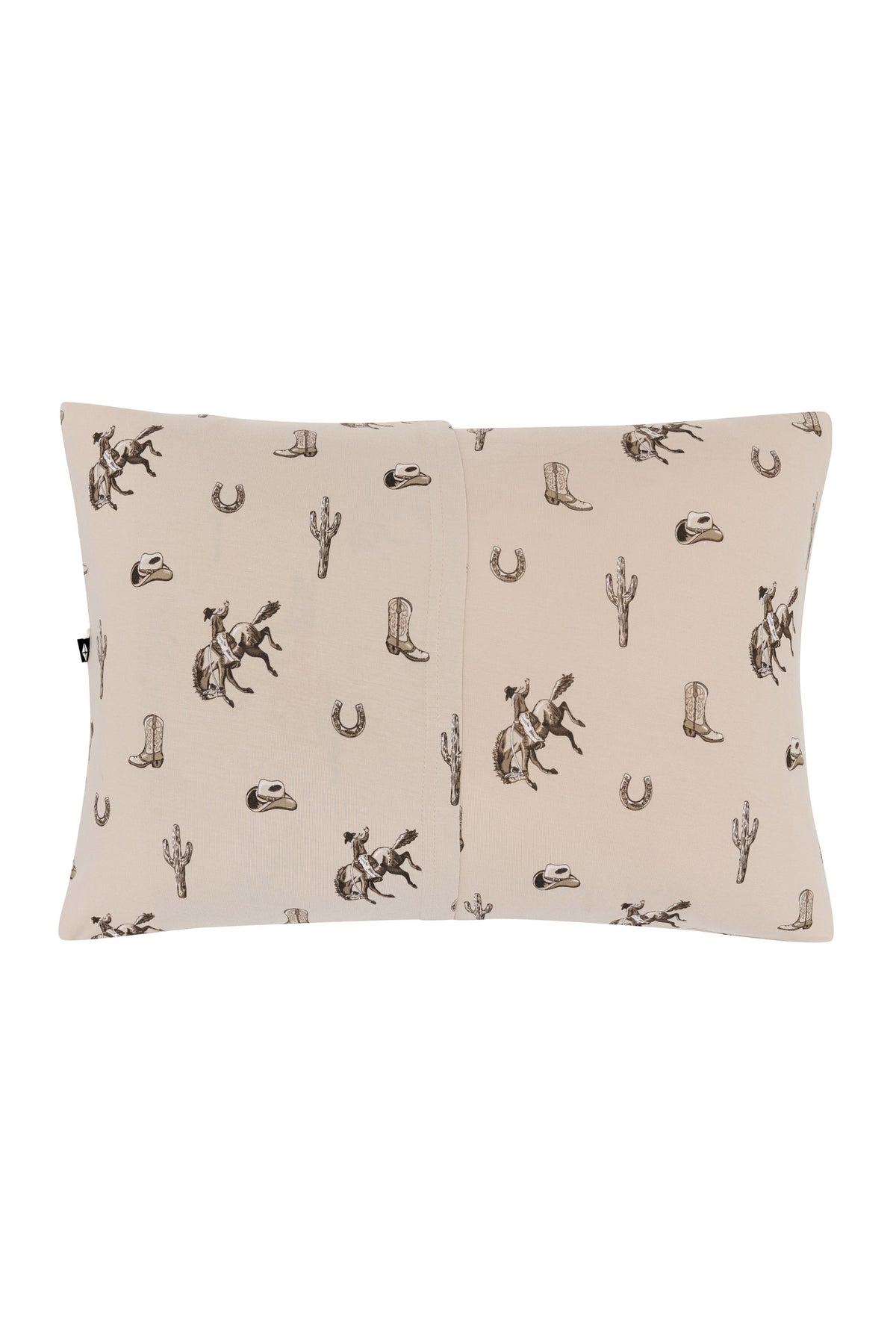 Back of the Toddler Pillowcase in Classic Cowboy showing the envelope closure