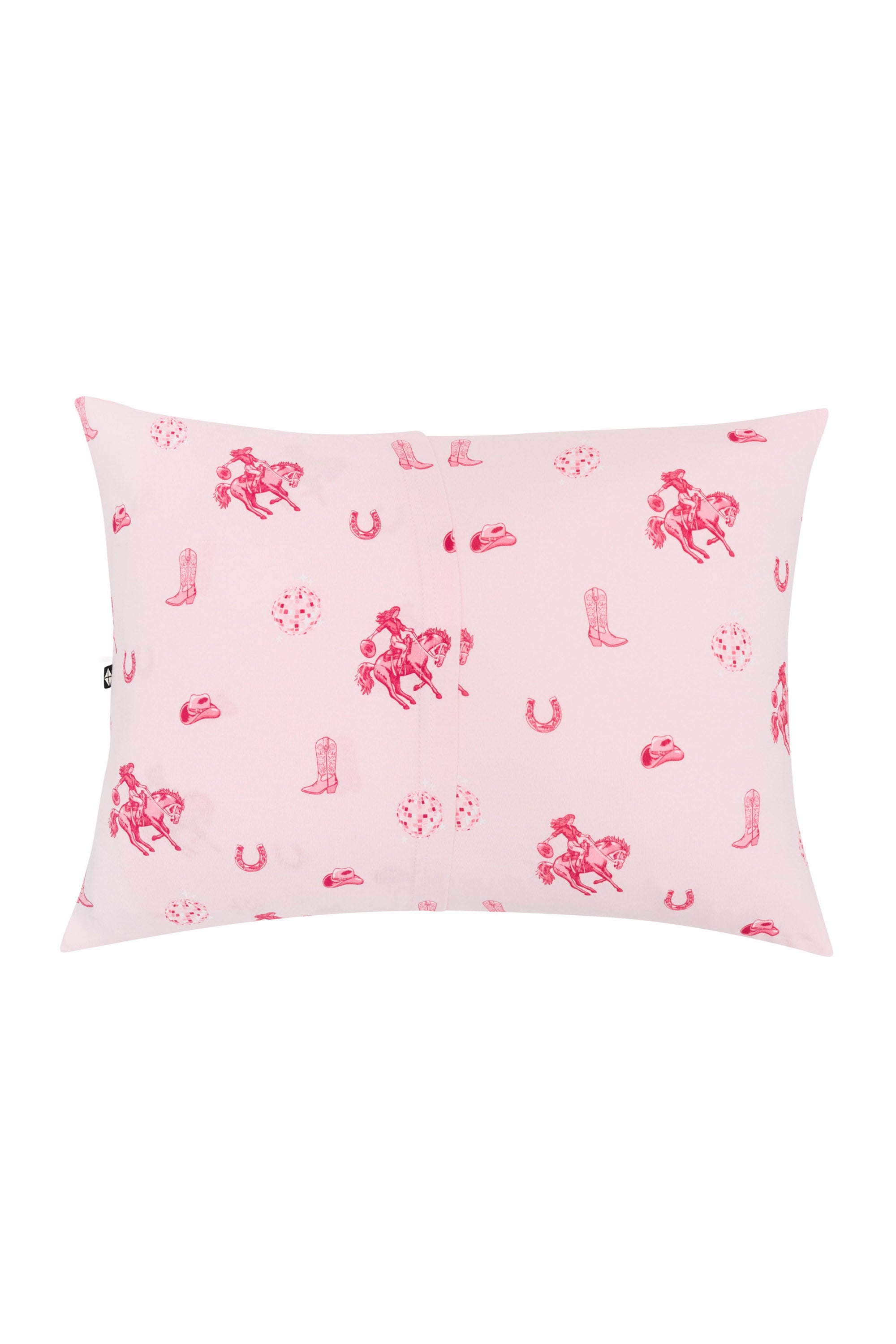 The back of the Toddler Pillowcase in Disco Cowgirl showing the envelope closure