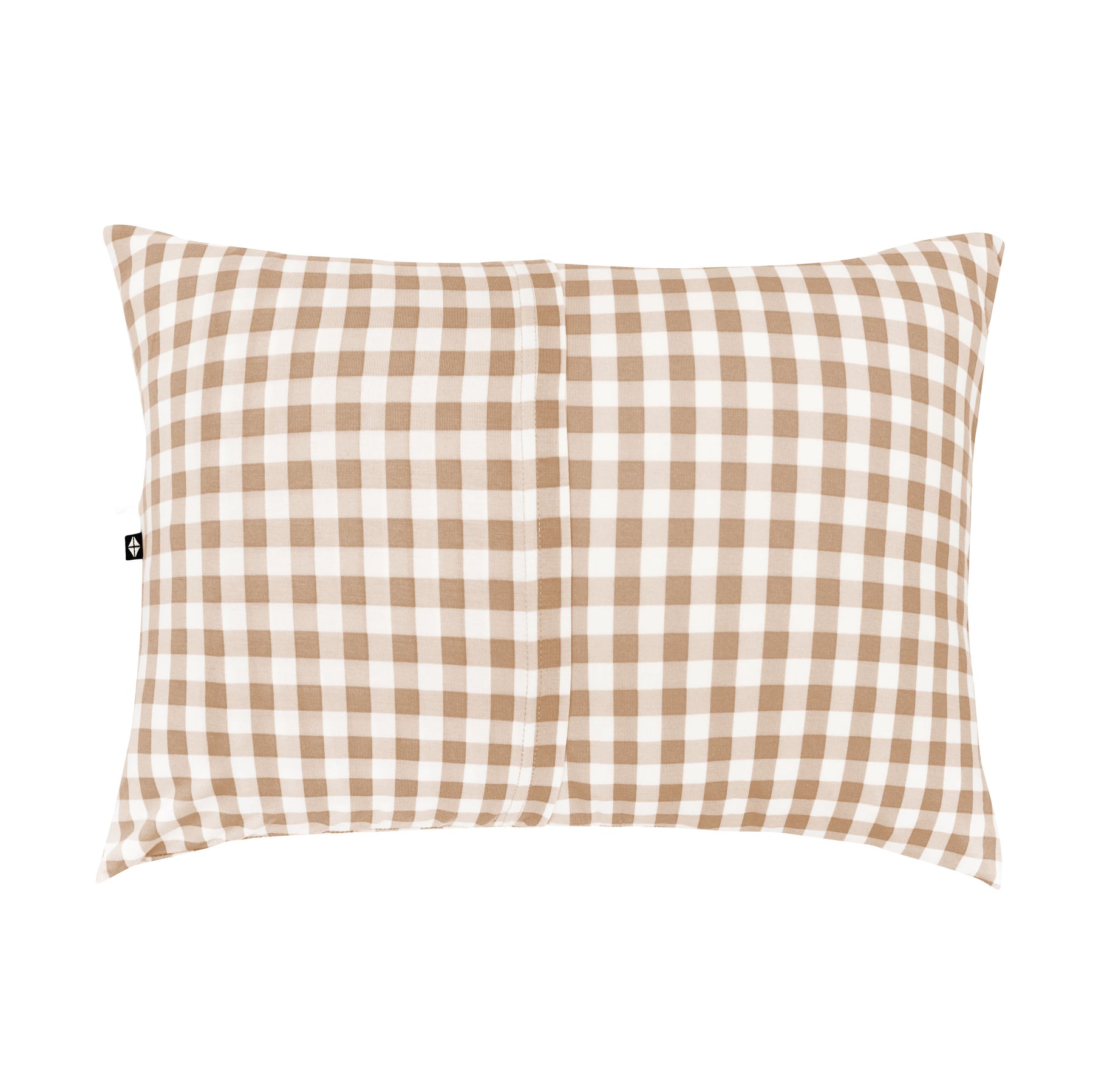 Envelope closure shown on the back of the Toddler Pillowcase in Gingham Bisque