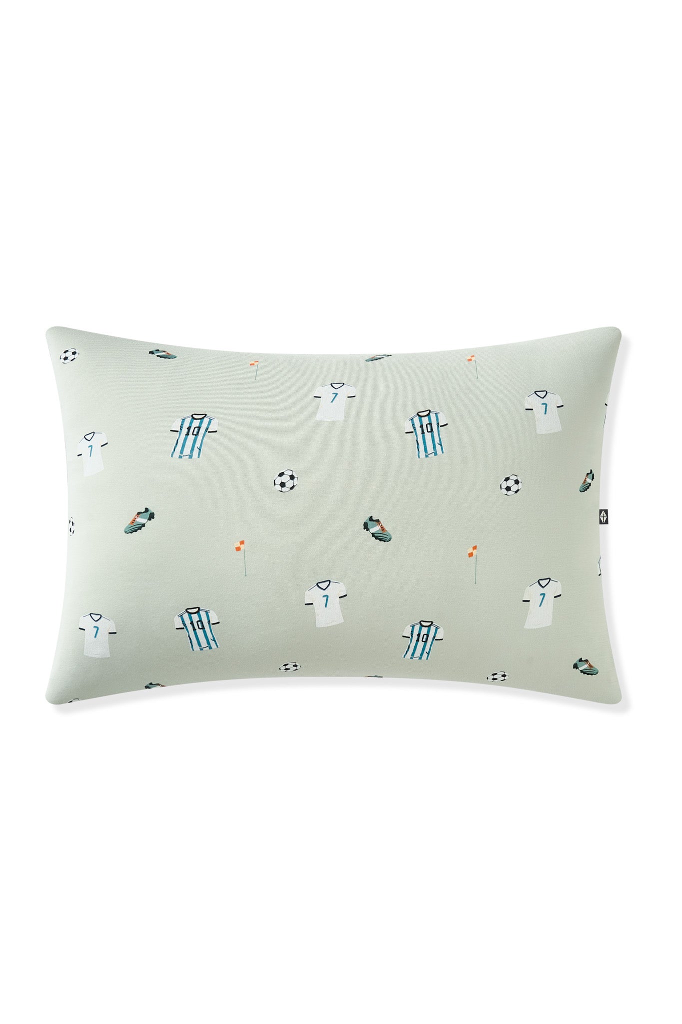 Toddler Pillowcase in Soccer print on white background