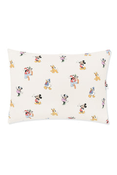 Toddler Pillowcase with Mickey Mouse and Friends print on an oat background