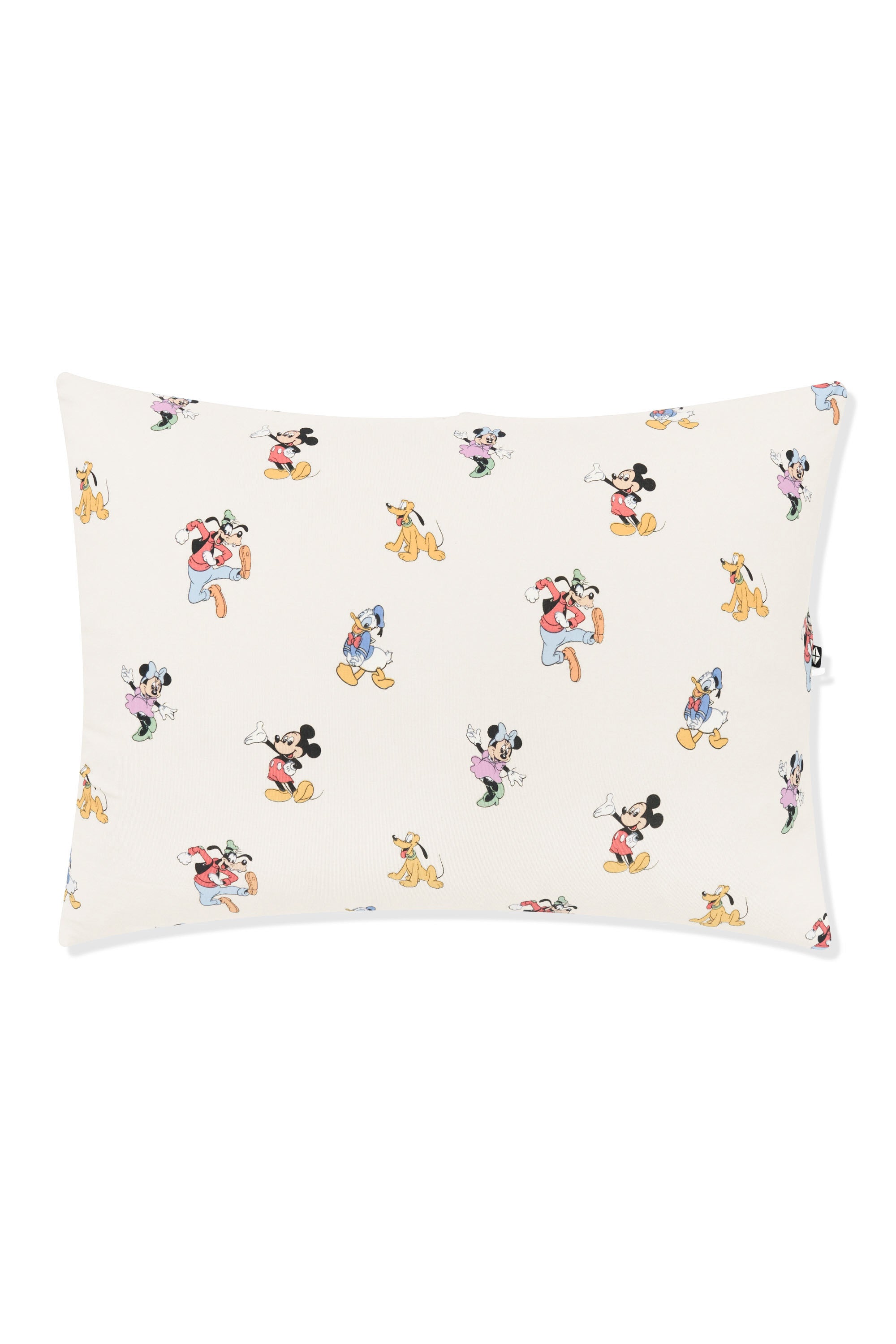 Toddler Pillowcase with Mickey Mouse and Friends print on an oat background