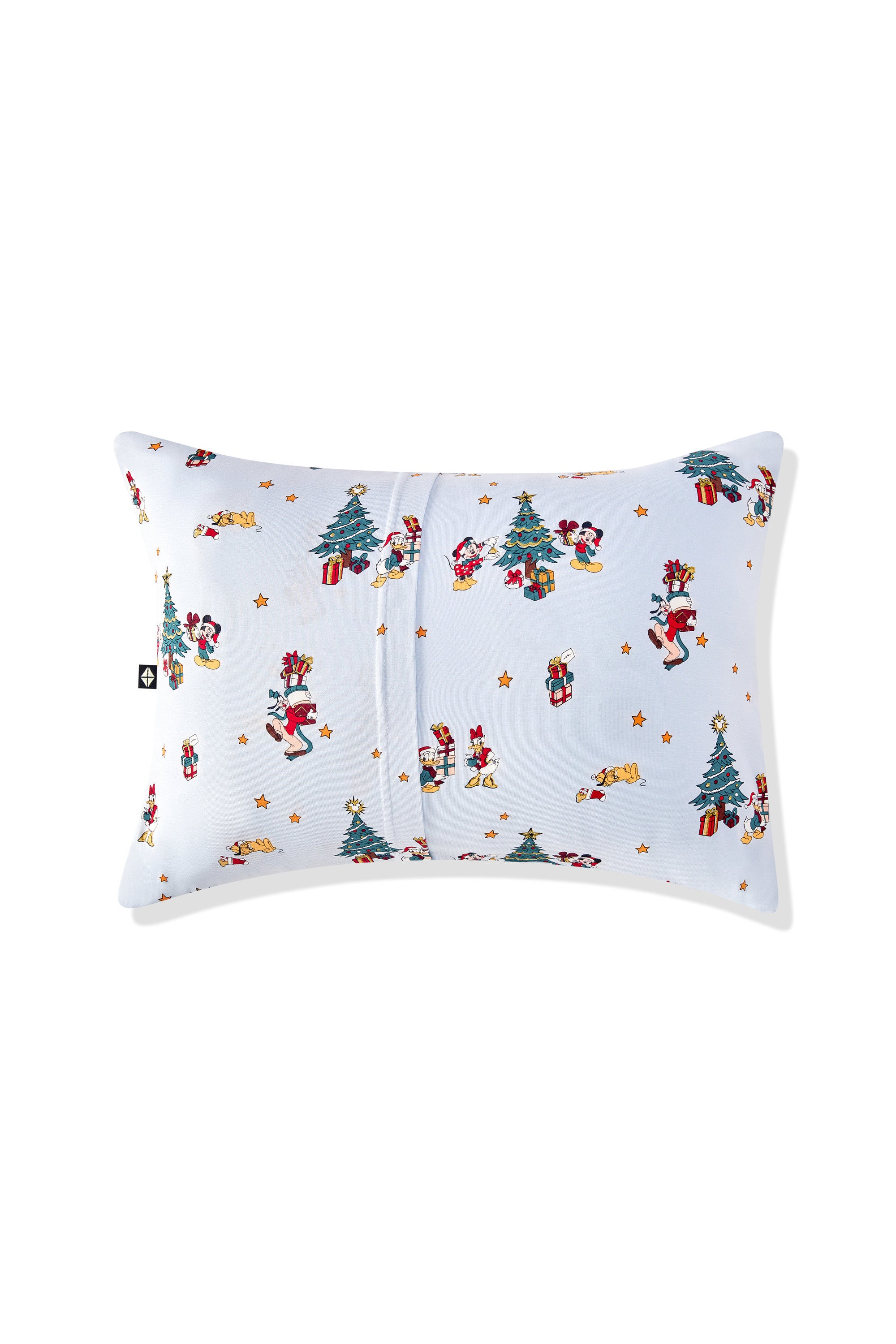 Back view of Toddler Pillowcase in Mickey & Friends Christmas print on a white background