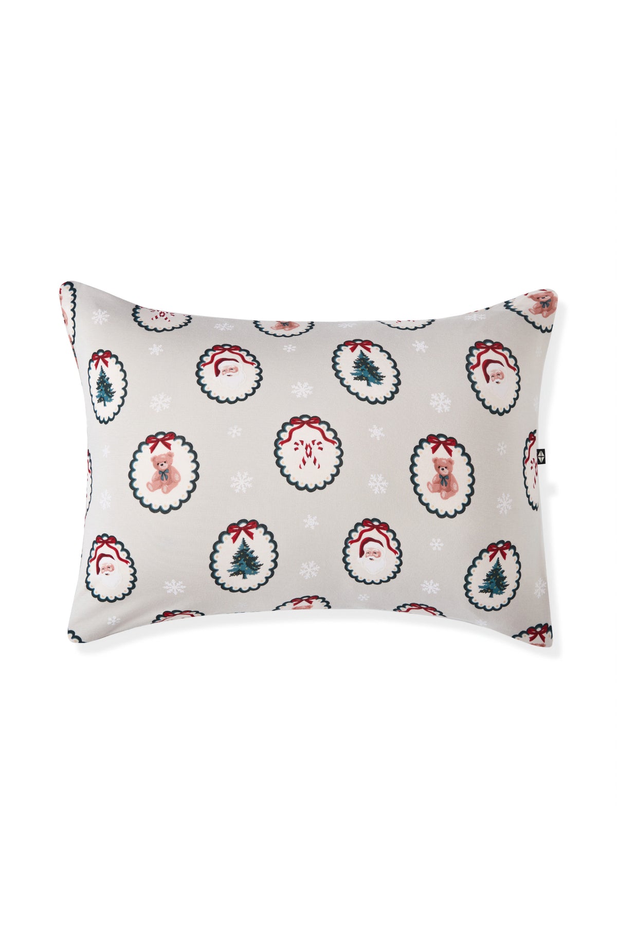 Toddler Pillowcase in Holiday Medallion print on a white background