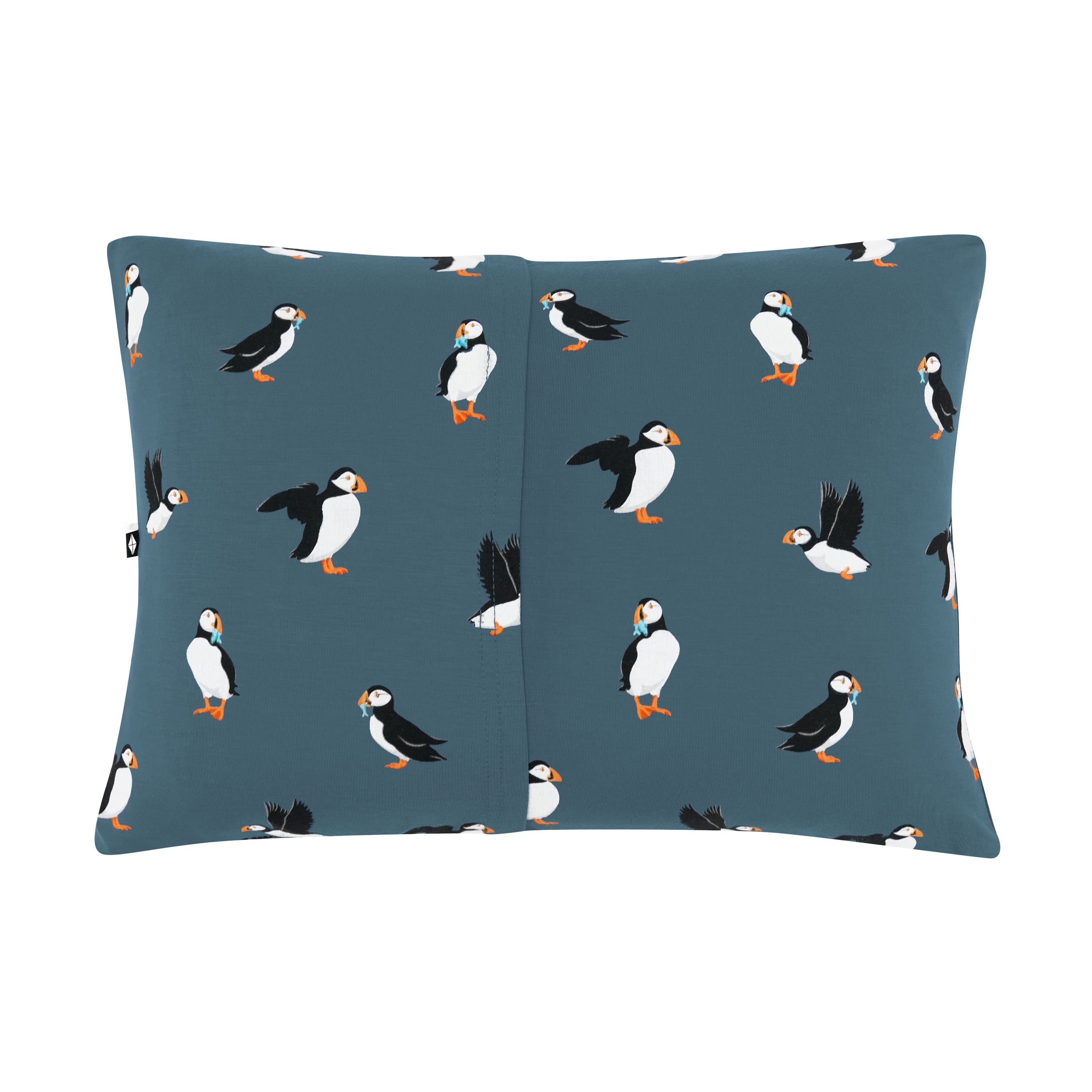 Back of the Toddler Pillowcase in Puffin showing the envelope closure