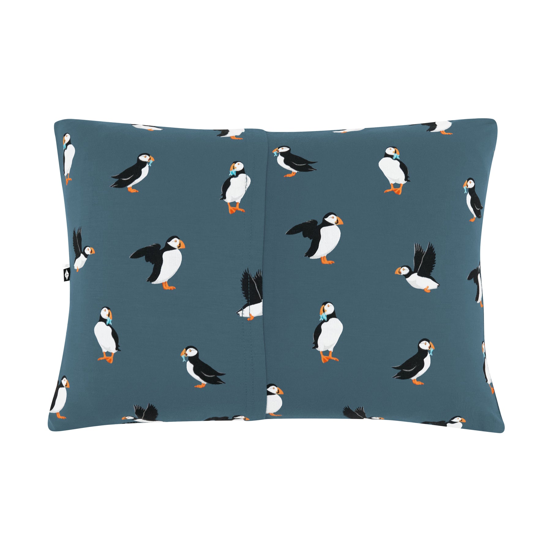 Back of the Toddler Pillowcase in Puffin showing the envelope closure