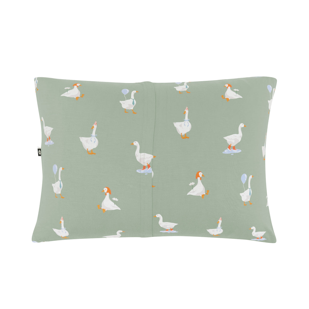 The envelope closure shown on the back of the Toddler Pillowcase in Silly Goose