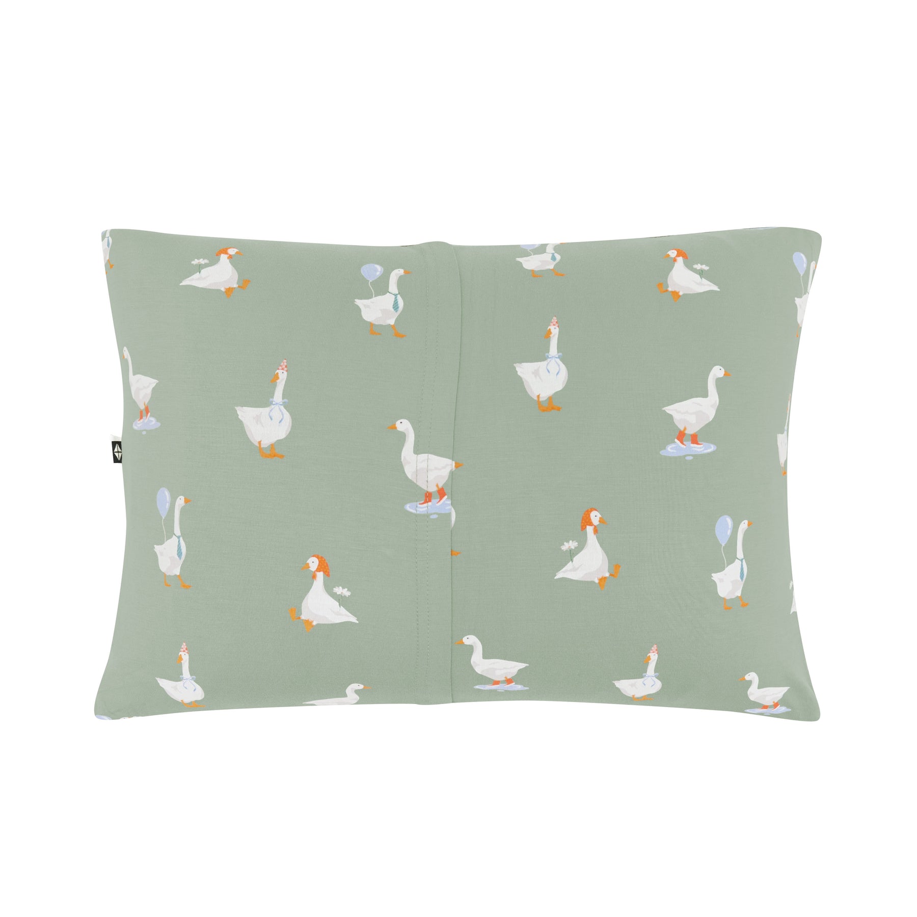 The envelope closure shown on the back of the Toddler Pillowcase in Silly Goose