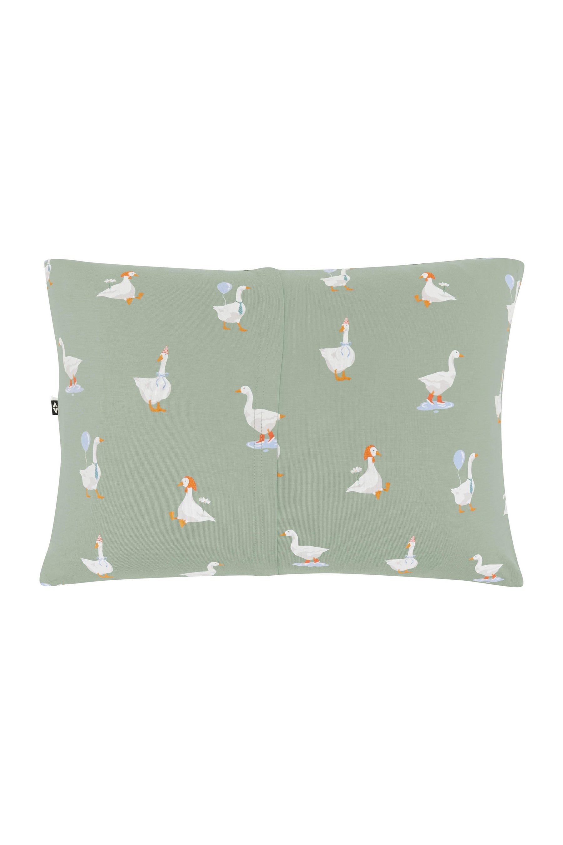 The envelope closure shown on the back of the Toddler Pillowcase in Silly Goose