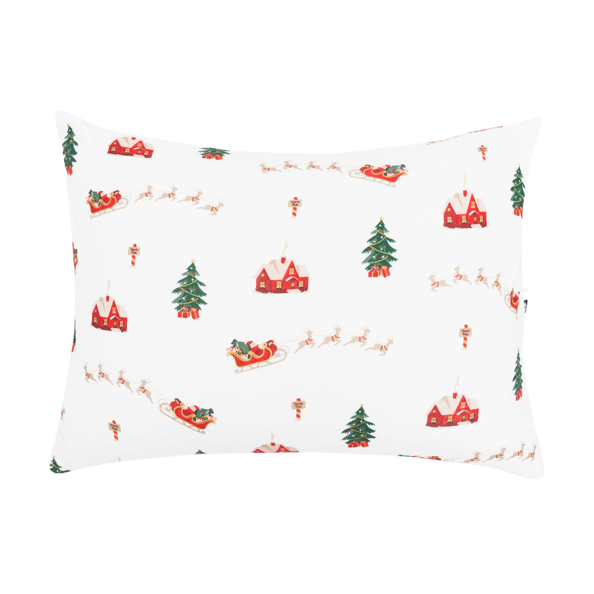 Front of the Toddler Pillowcase in Santa Sleigh
