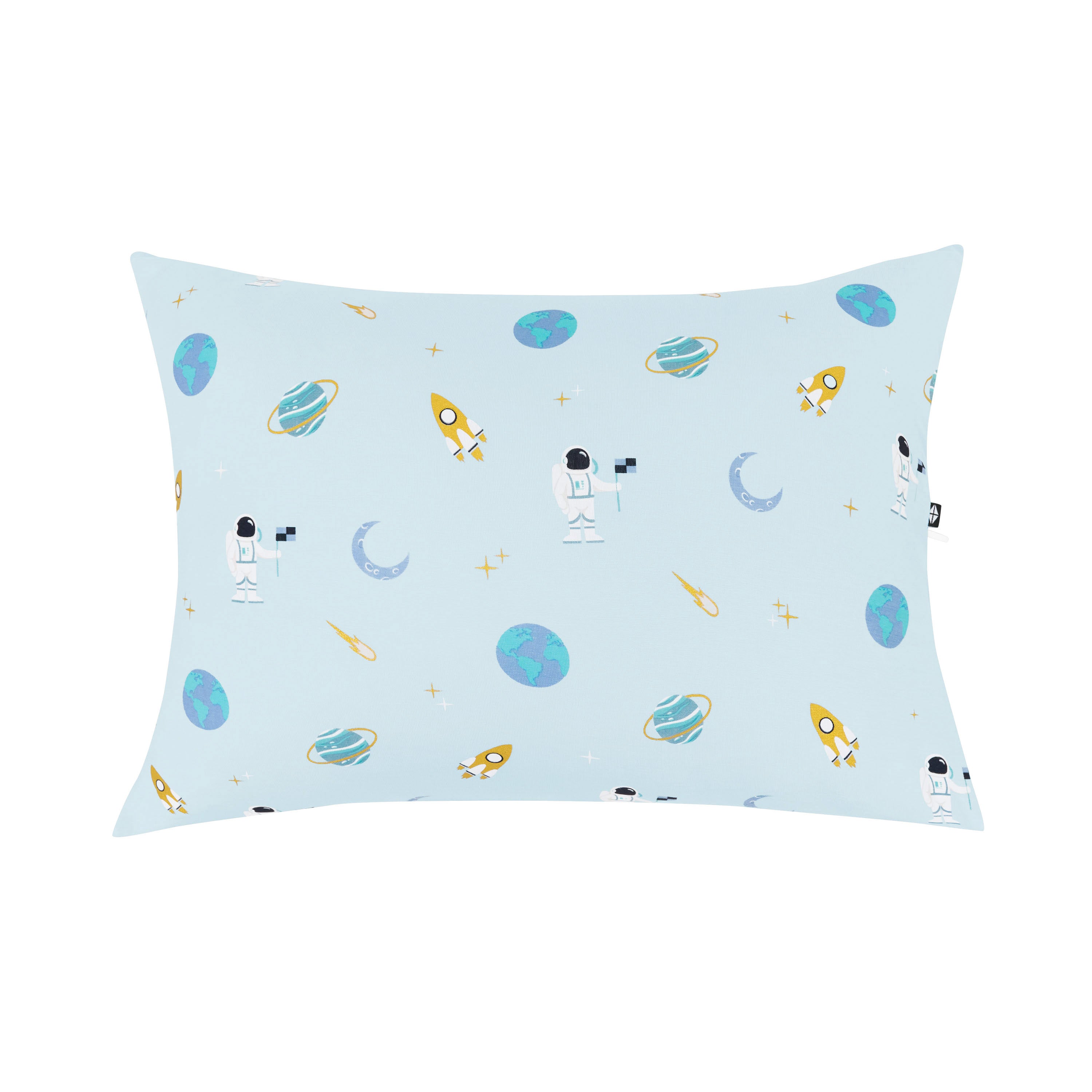 image of the front of ice space toddler pillow case