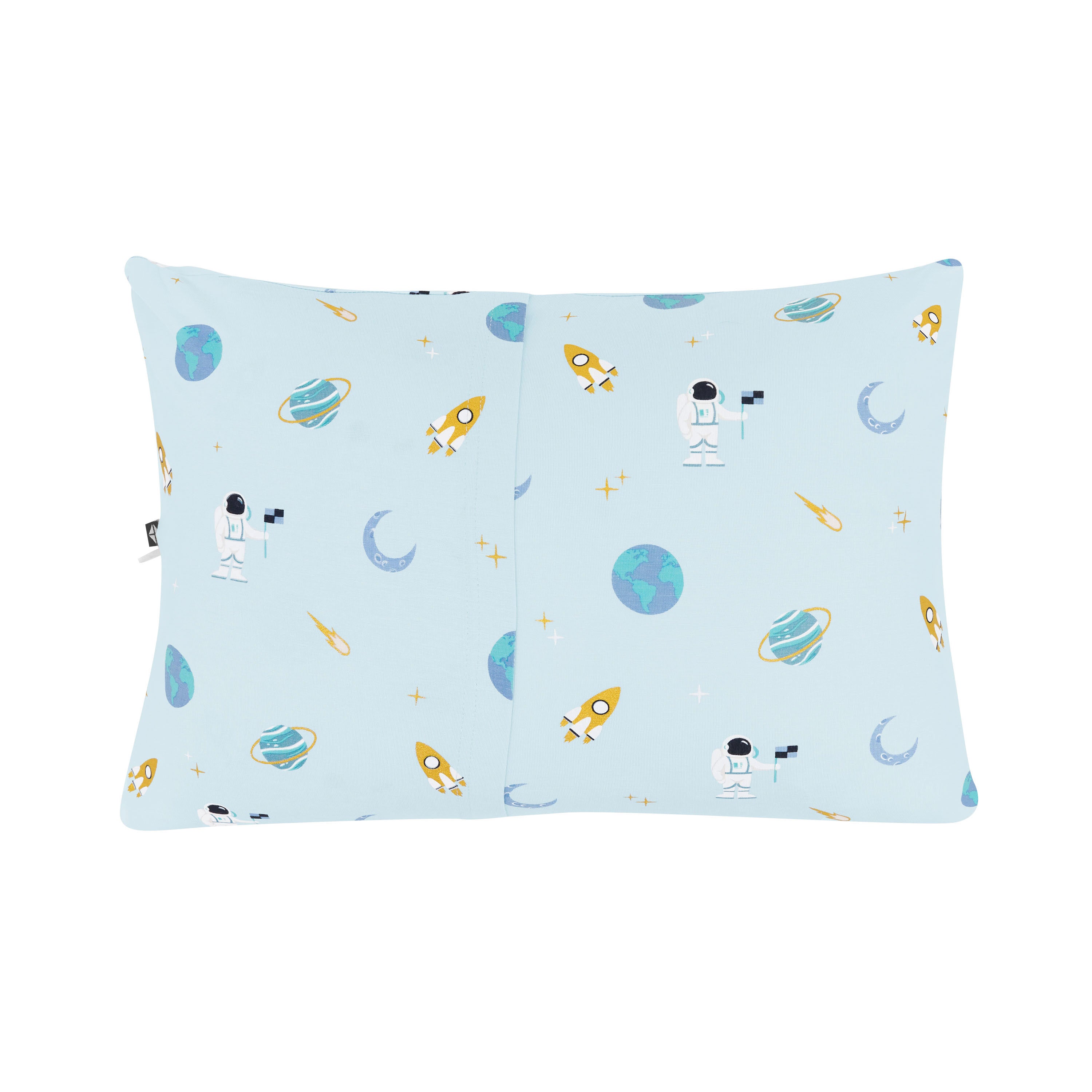 image of the back side of ice space toddler pillow