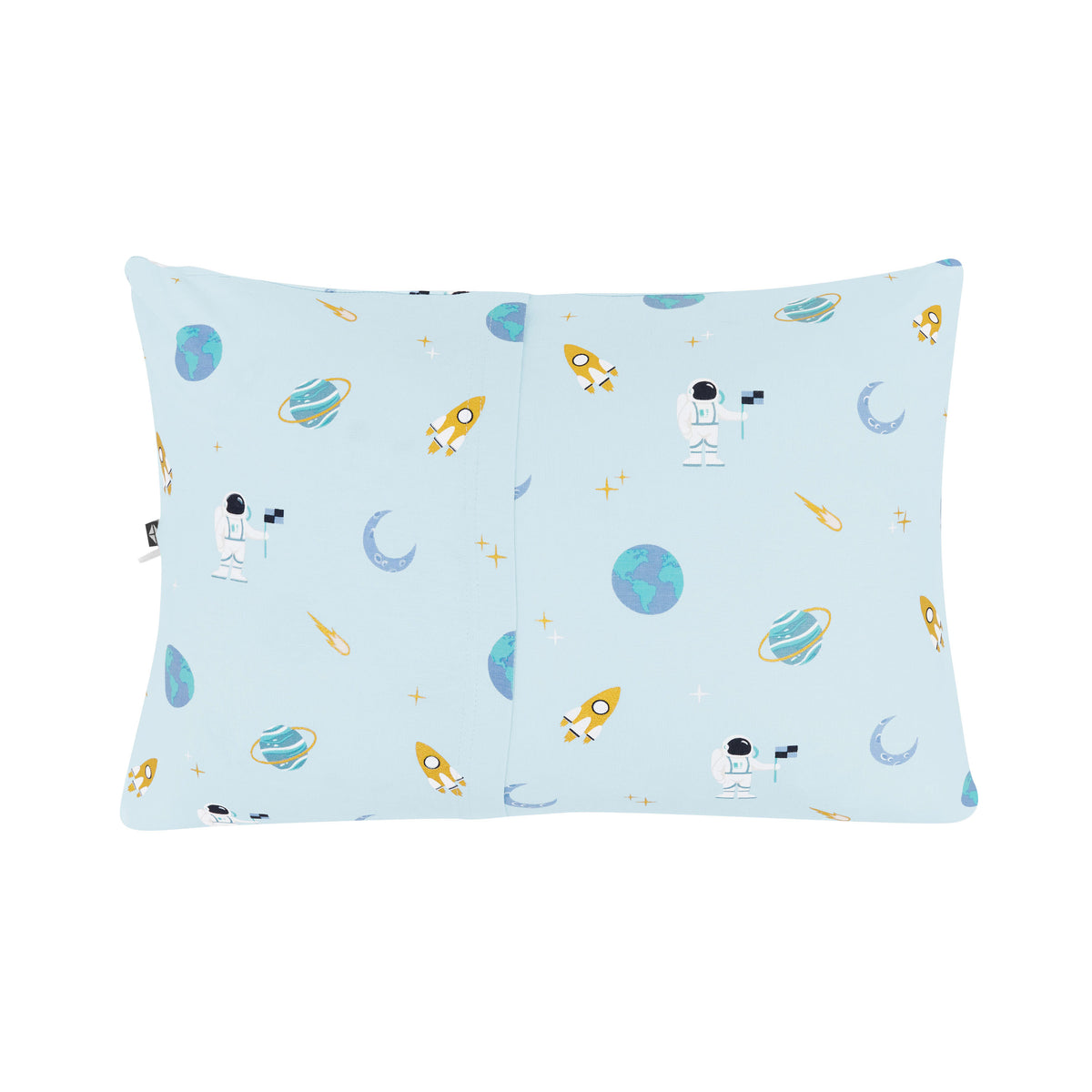 image of the back side of ice space toddler pillow