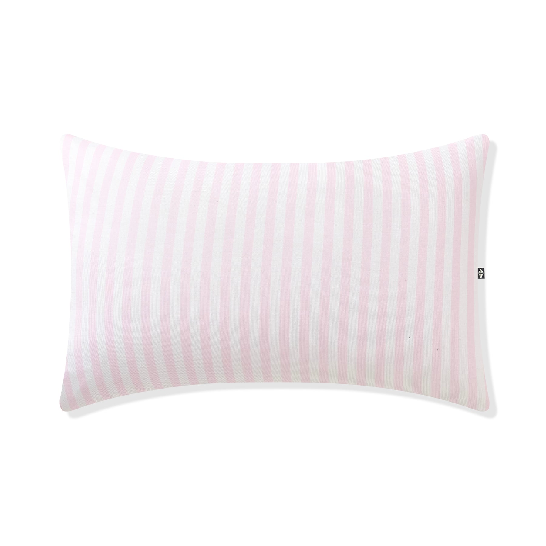 Front of the Toddler Pillowcase in Small Sakura Stripe shown on a pillow