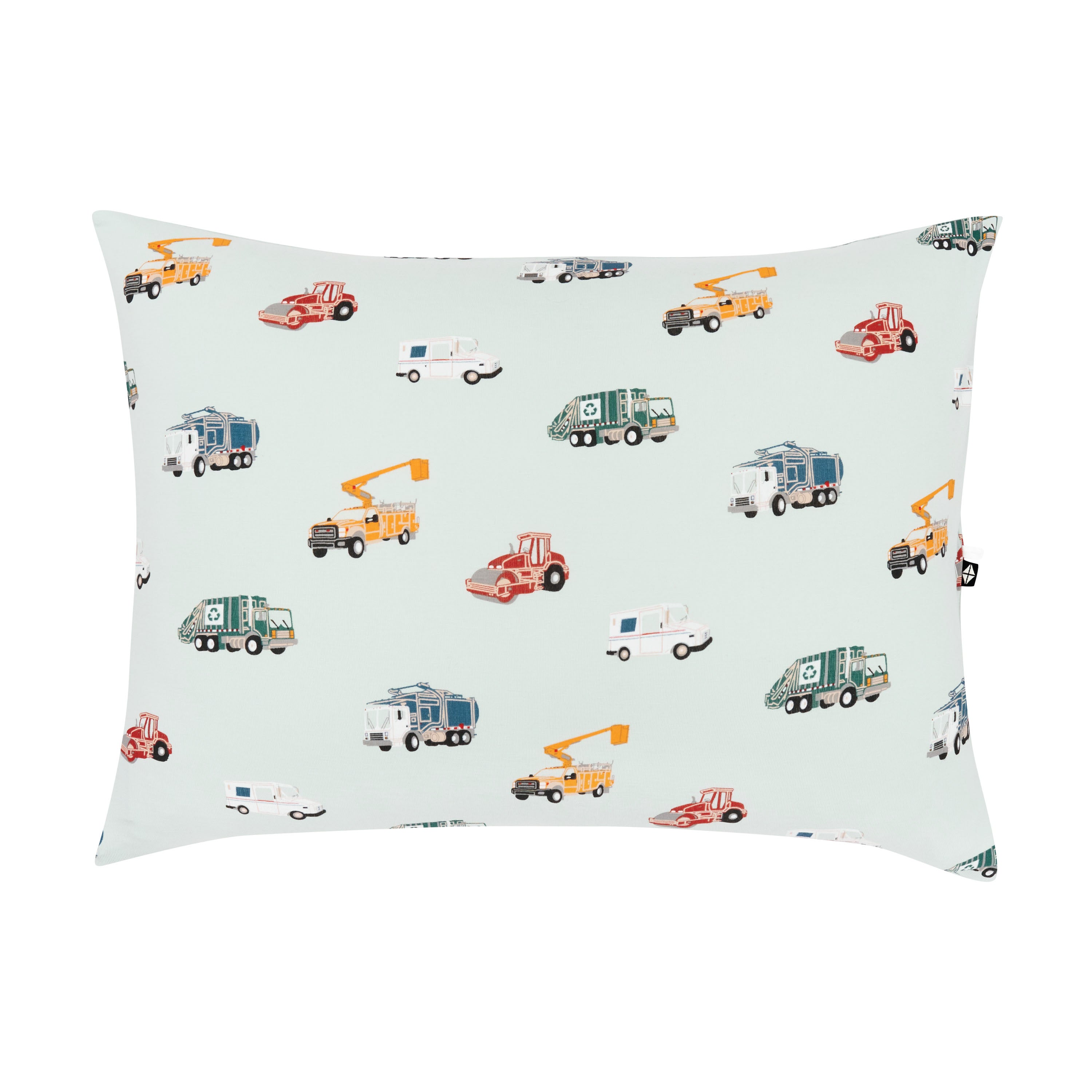 The front of the Toddler Pillowcase in City Vehicles