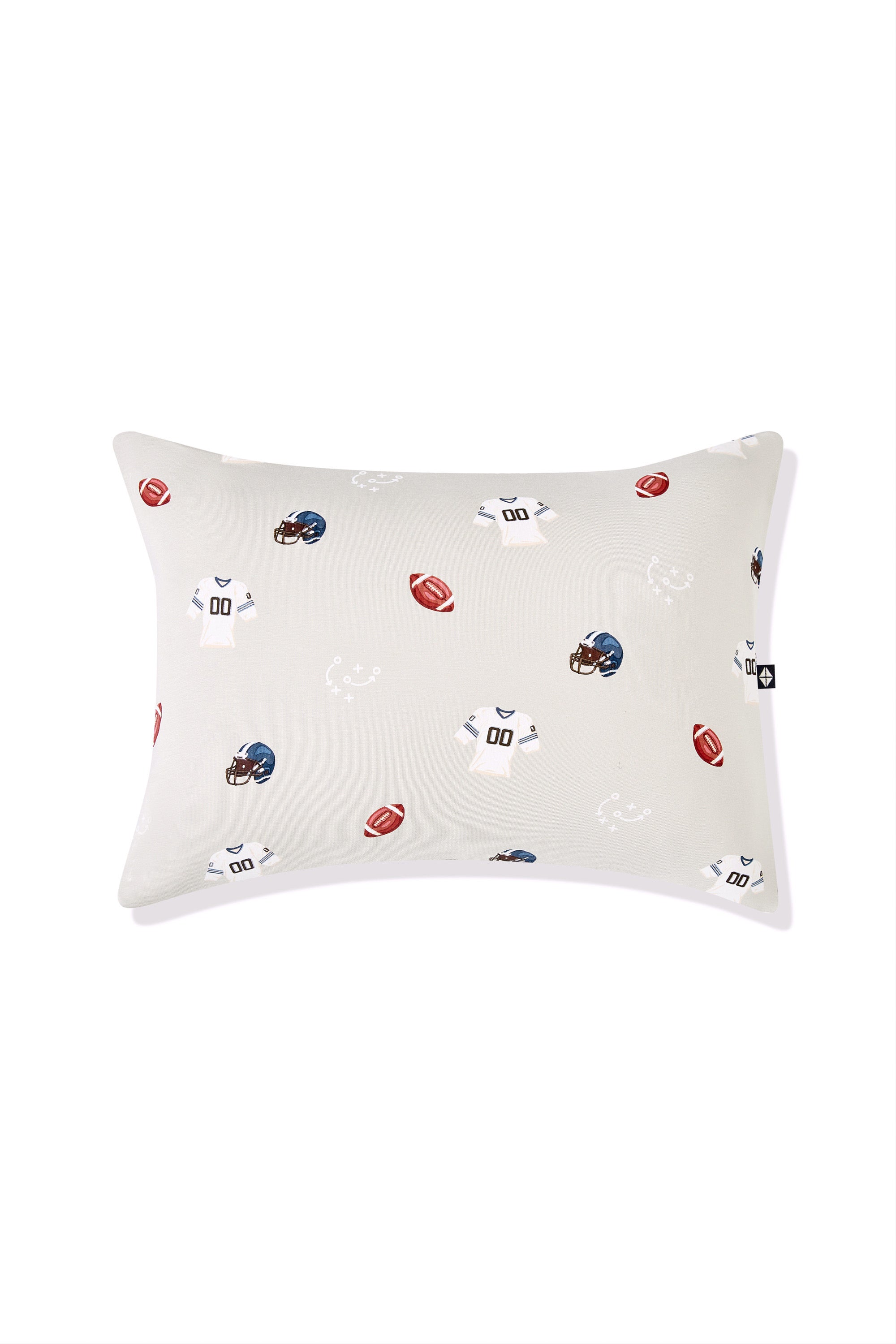 Toddler Pillowcase in Vintage Football print on a white background