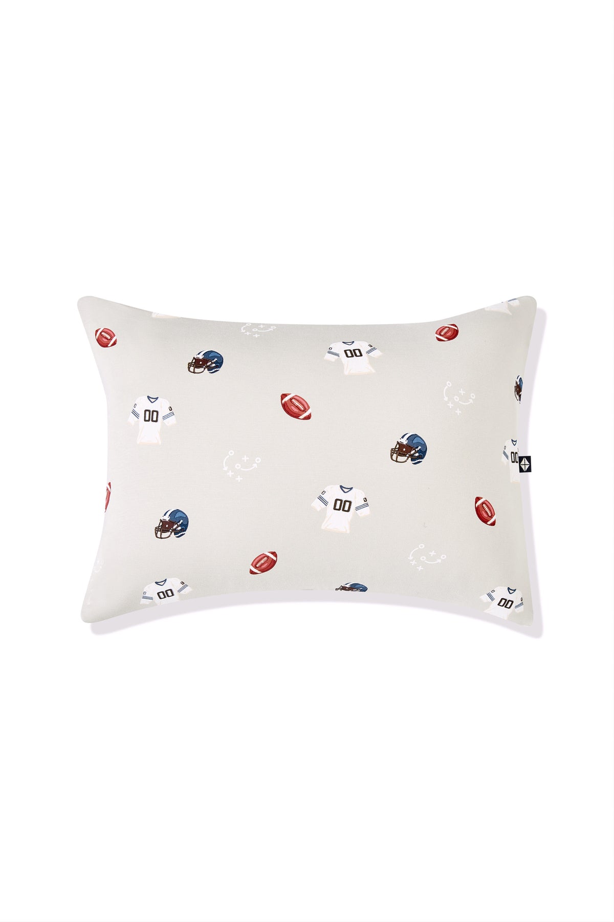 Toddler Pillowcase in Vintage Football print on a white background
