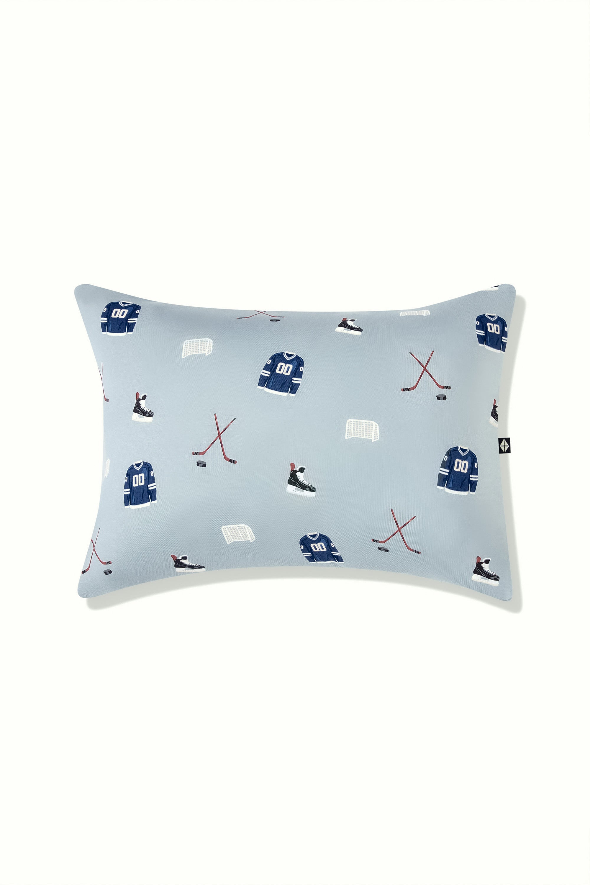 Toddler Pillowcase in Vintage Hockey print on a white background