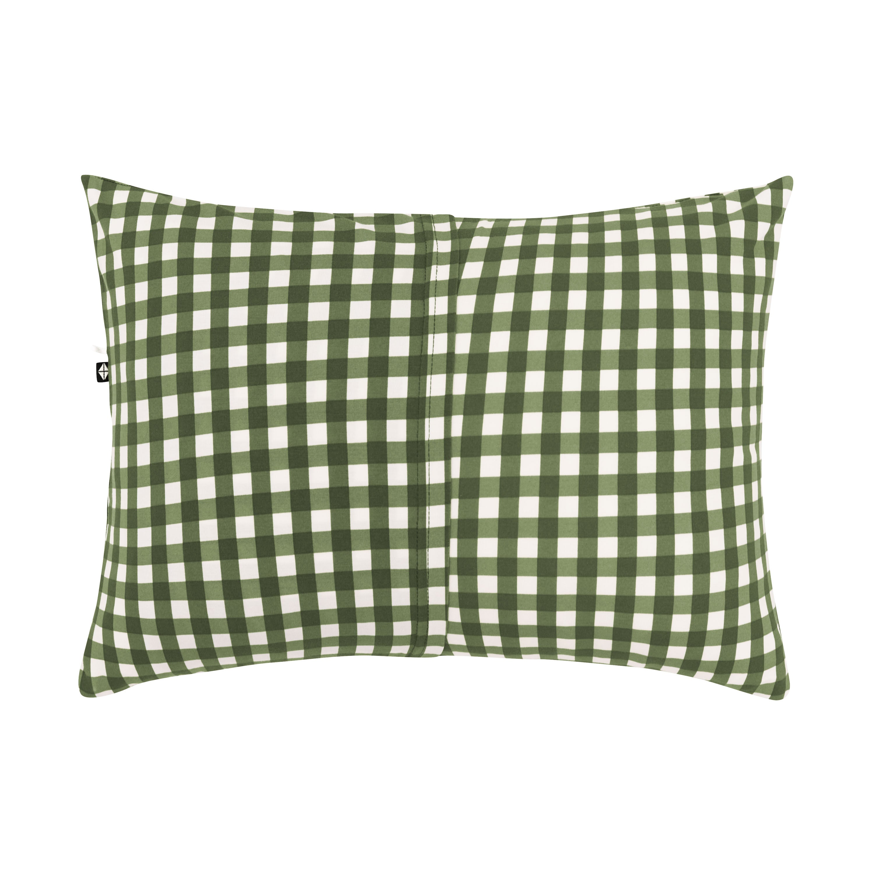 Envelope closure shown on the back of the Toddler Pillowcase in Gingham Fir