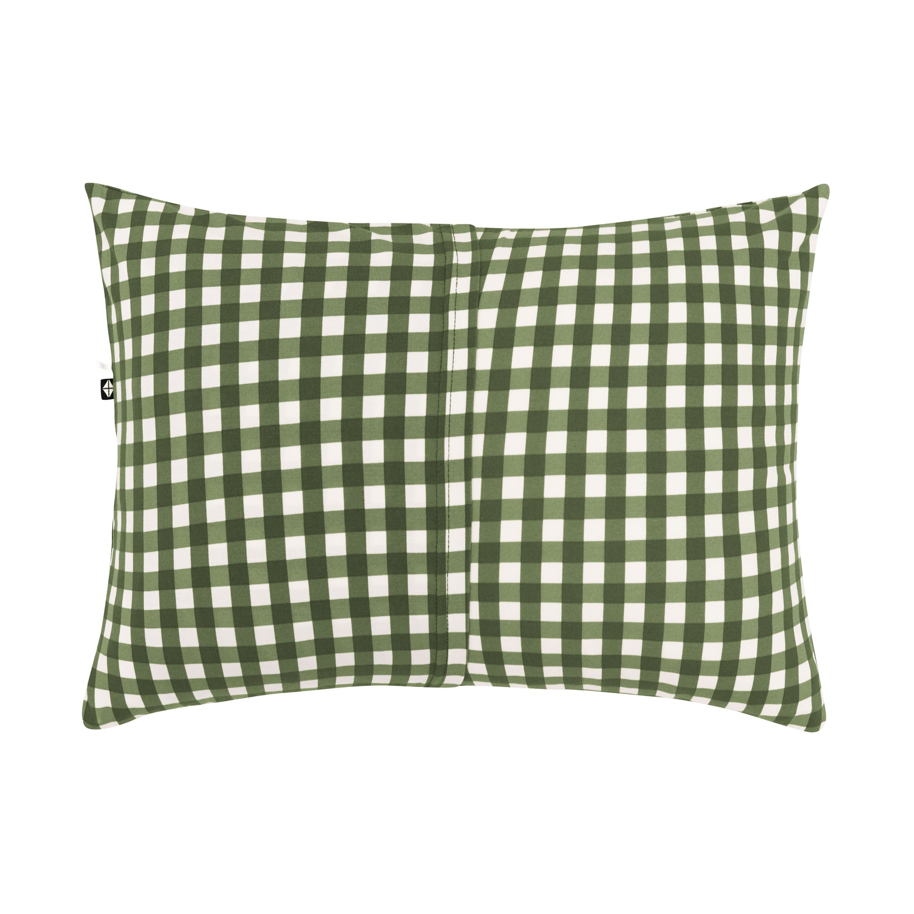 Envelope closure shown on the back of the Toddler Pillowcase in Gingham Fir
