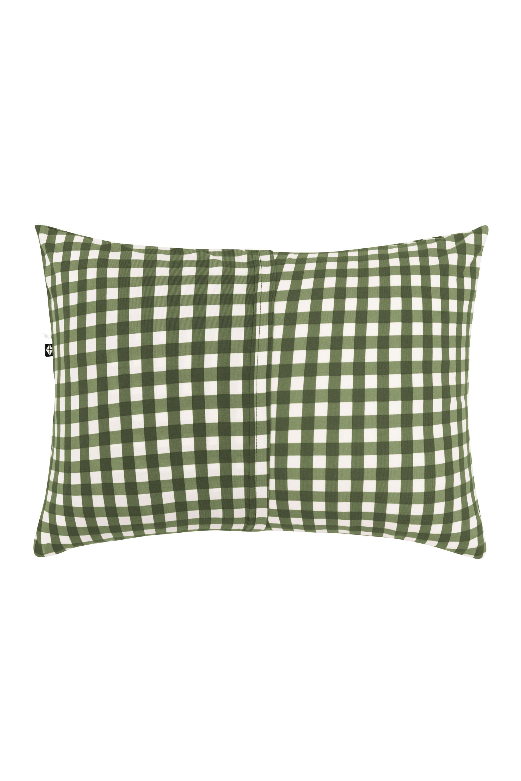 Envelope closure shown on the back of the Toddler Pillowcase in Gingham Fir