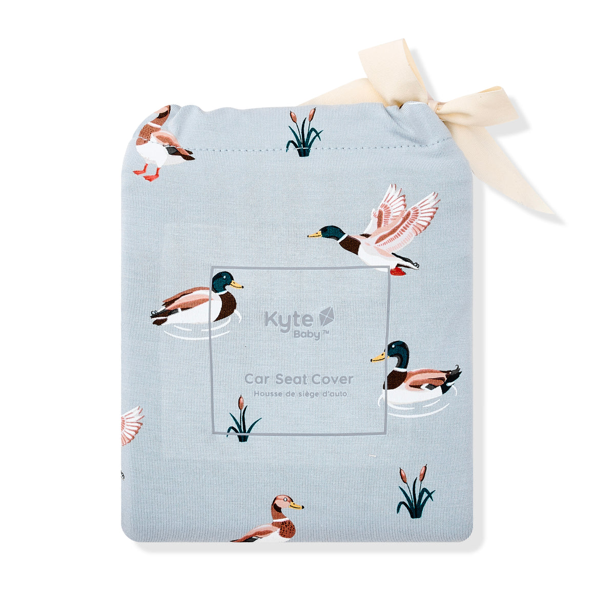 Car Seat Cover in Mallard Duck shown in its packaging