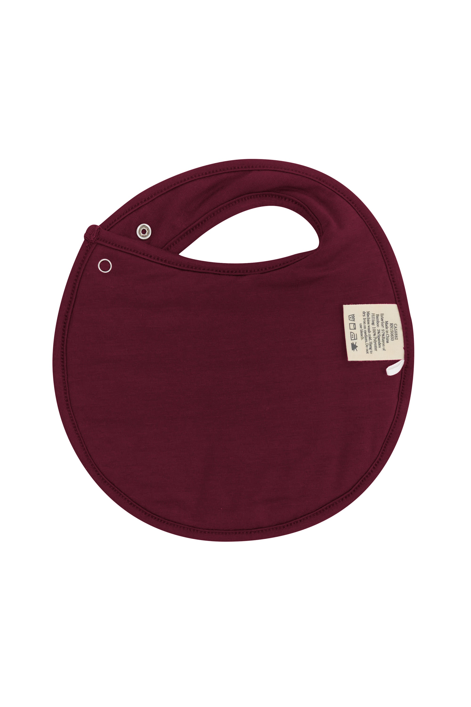 The back of the Cushy Bib in Burgundy