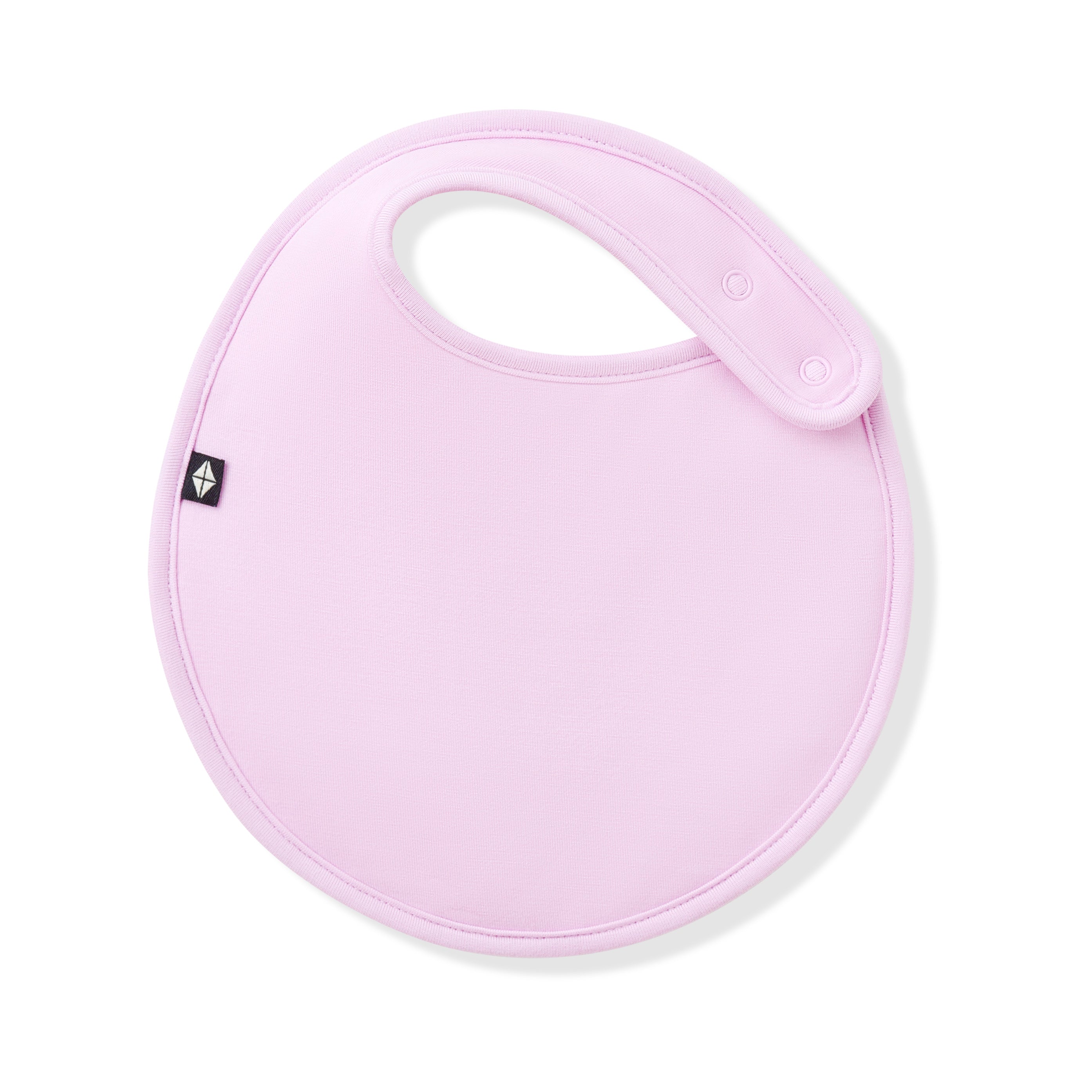 Purple baby bib on a white background