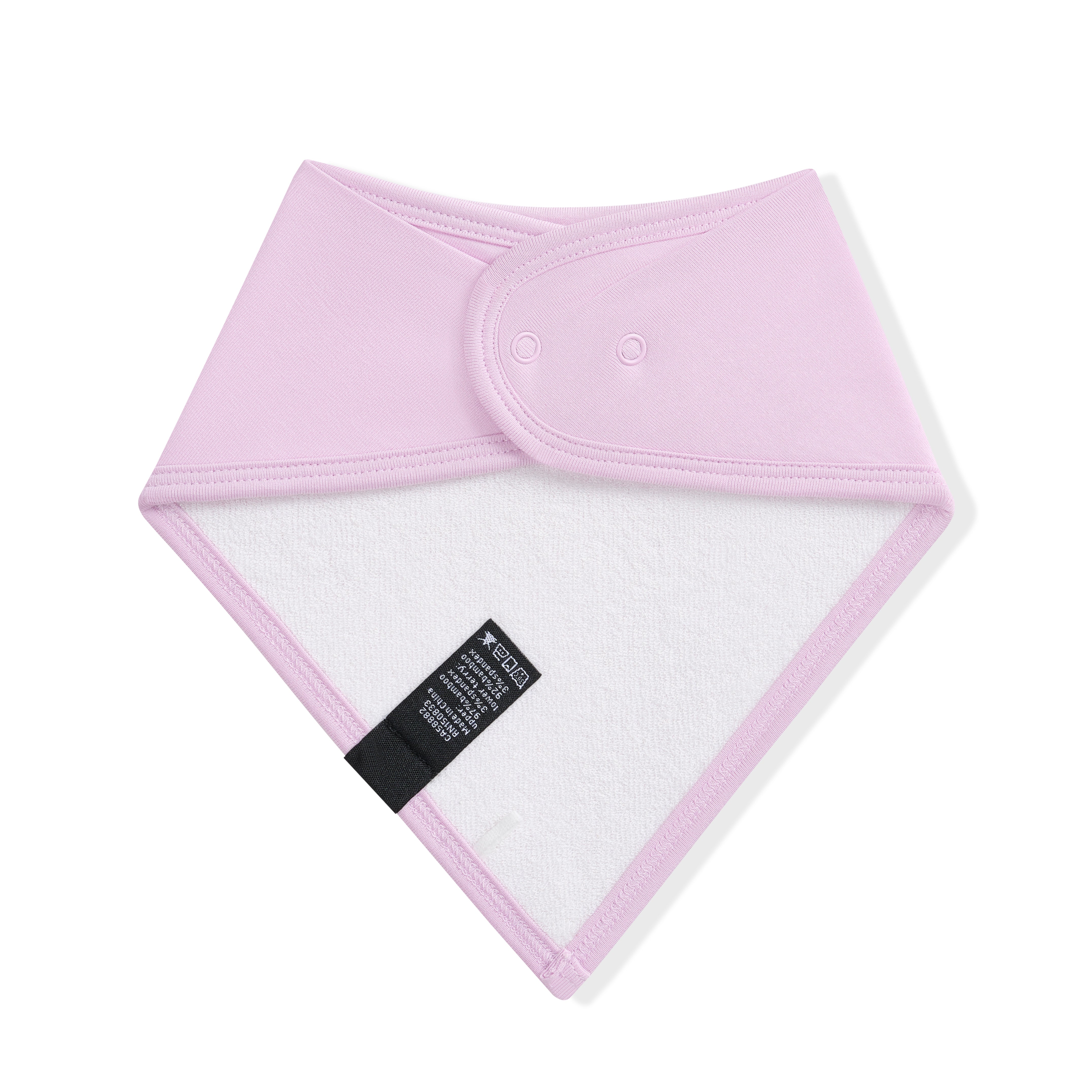 Purple baby bib with white center on a white background