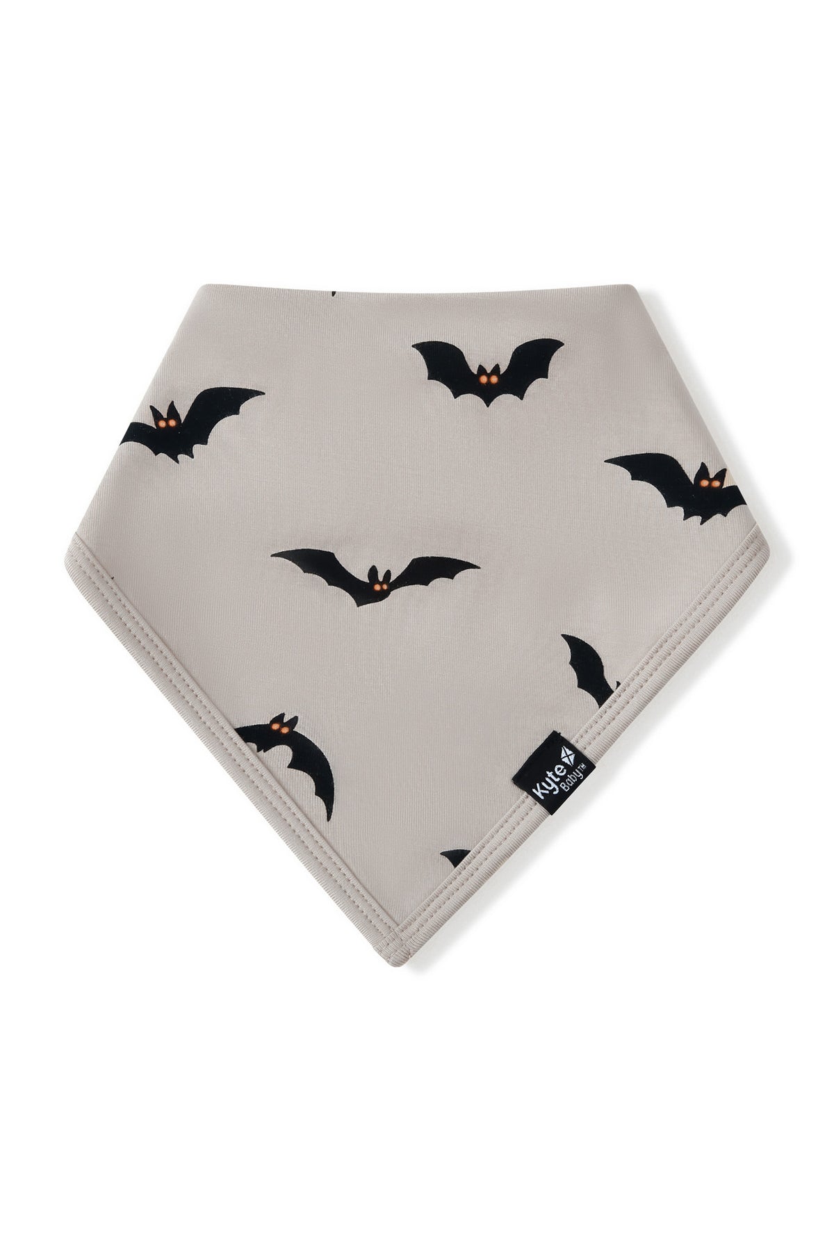 Bib in Bats print on a white background