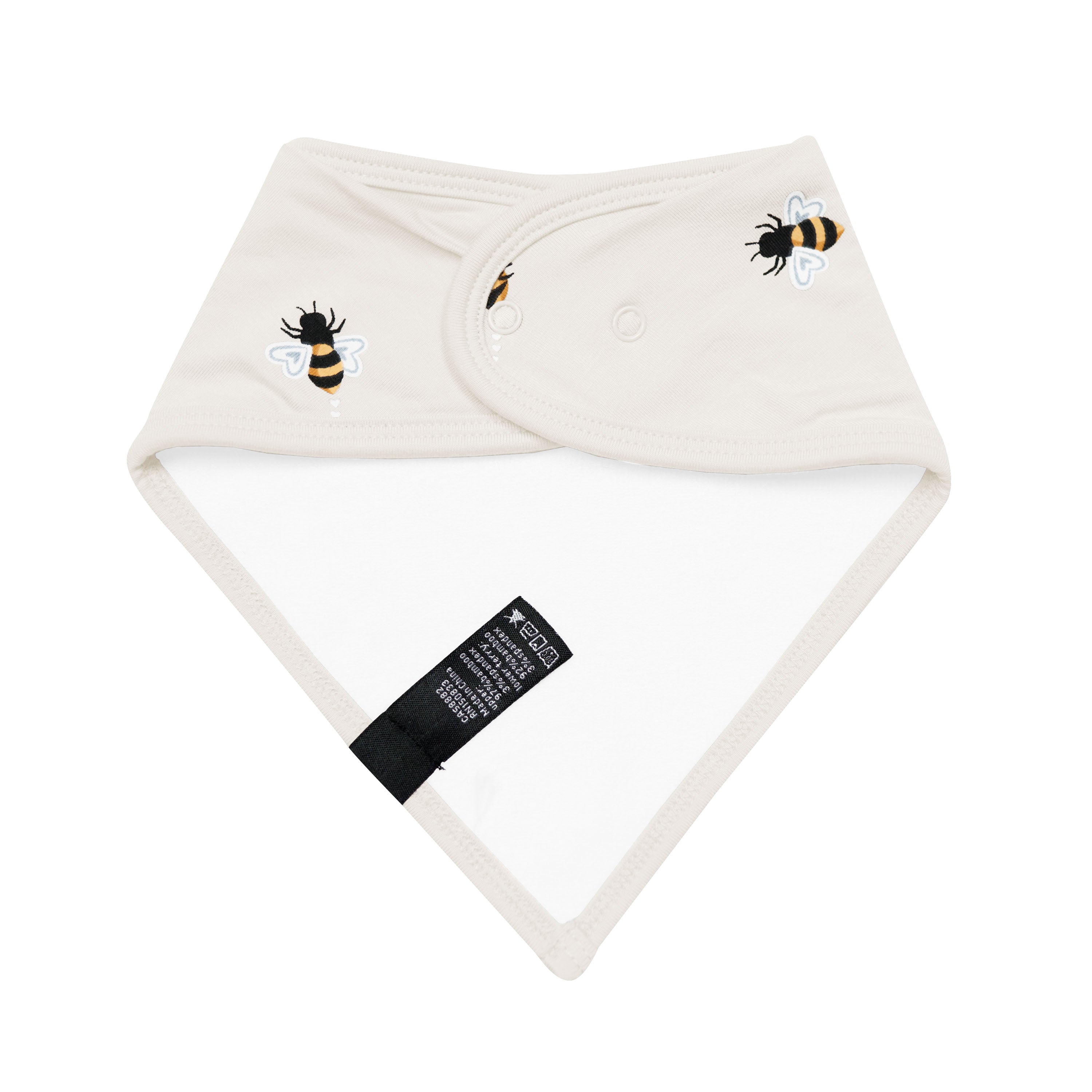 Product photo of Bee Mine bib showing the back