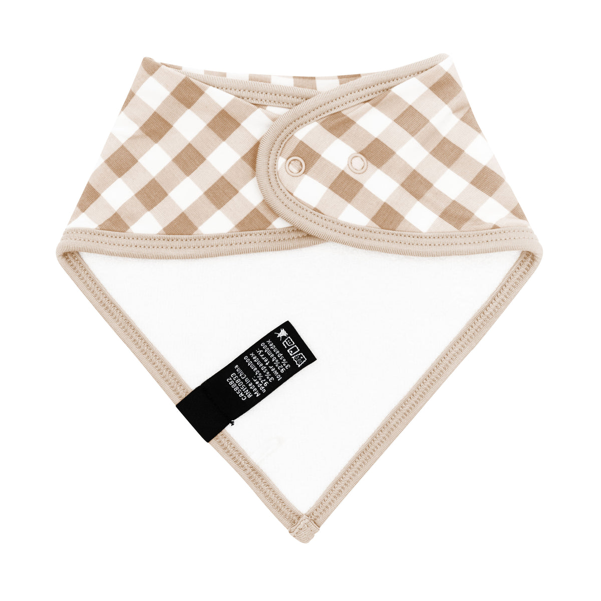 Adjustable snaps on Gingham bib