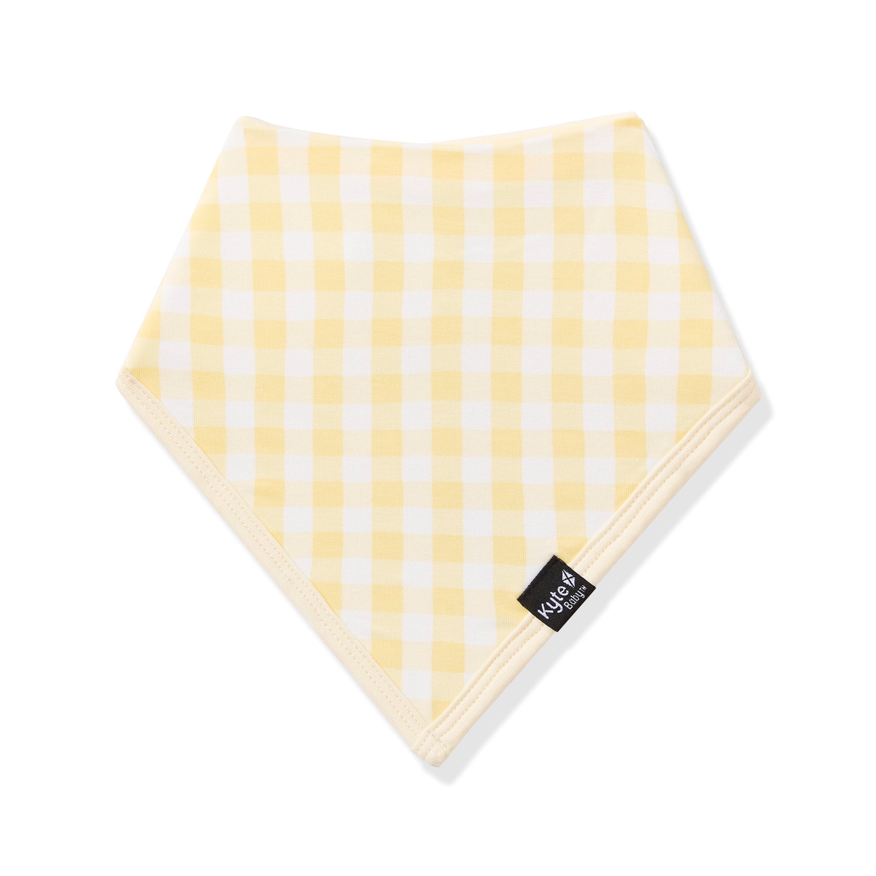 Front of the Bib in Gingham Chamomile