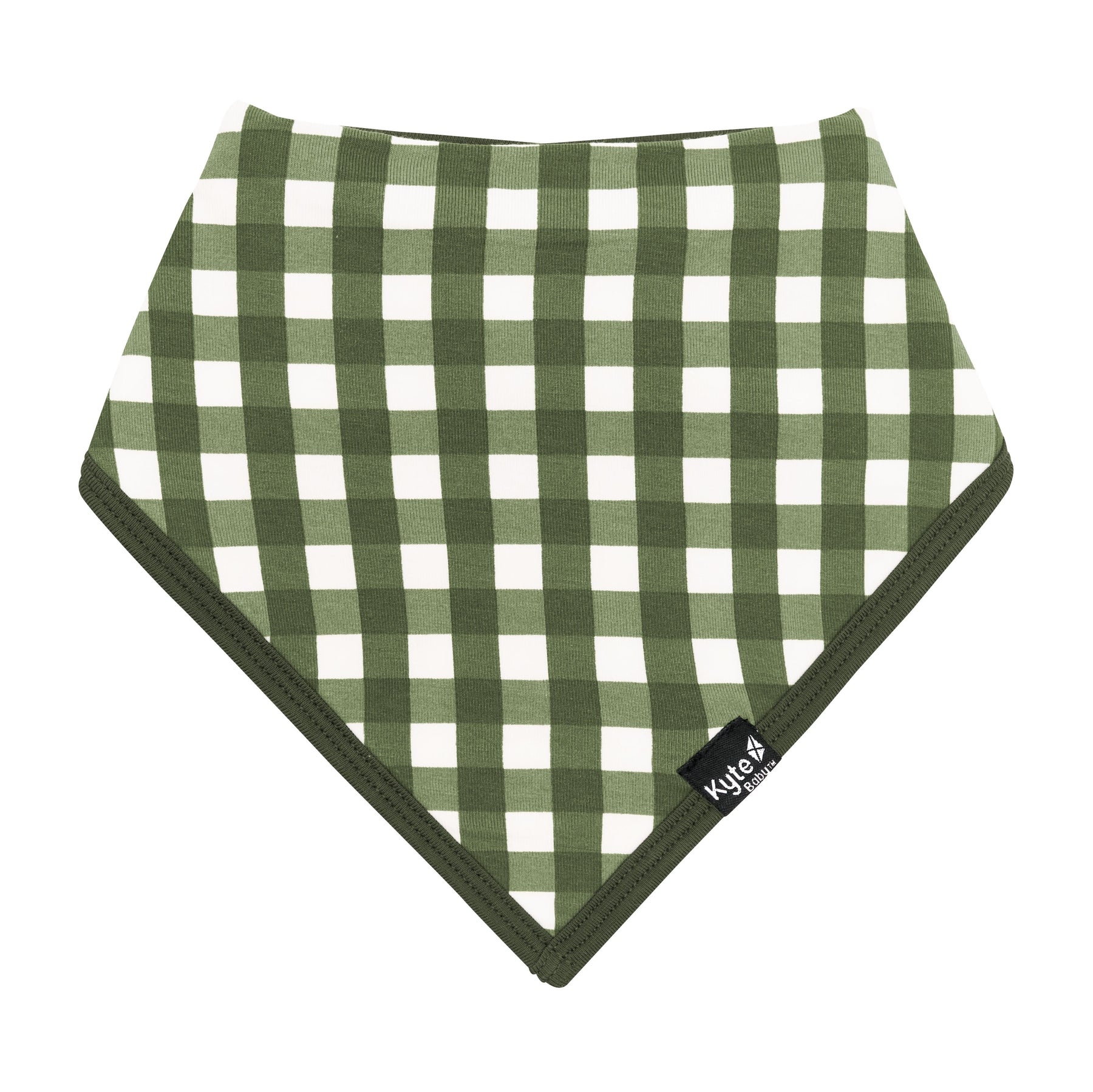 Green holiday Bib in Gingham Fir