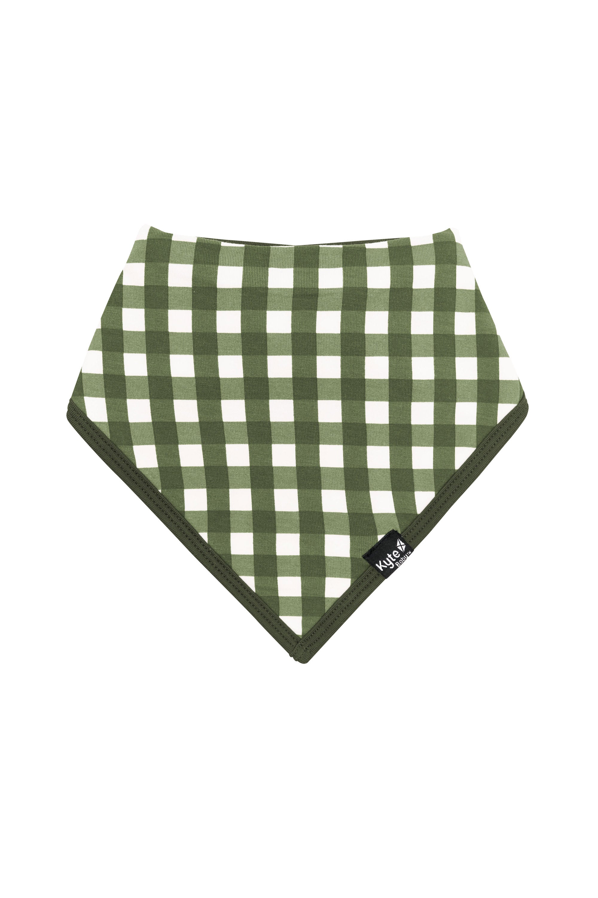 Green holiday Bib in Gingham Fir