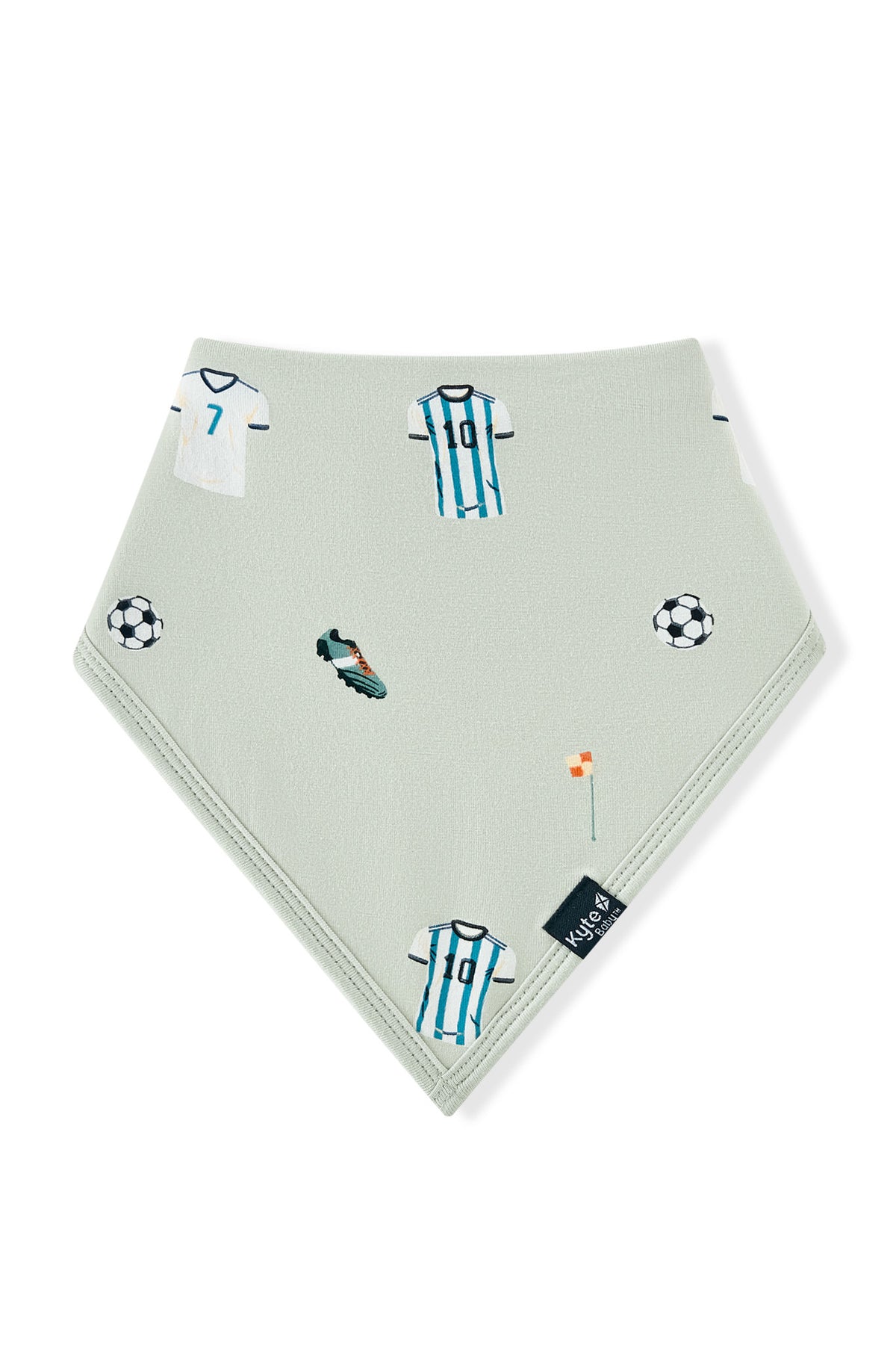 Bib in Soccer print on white background