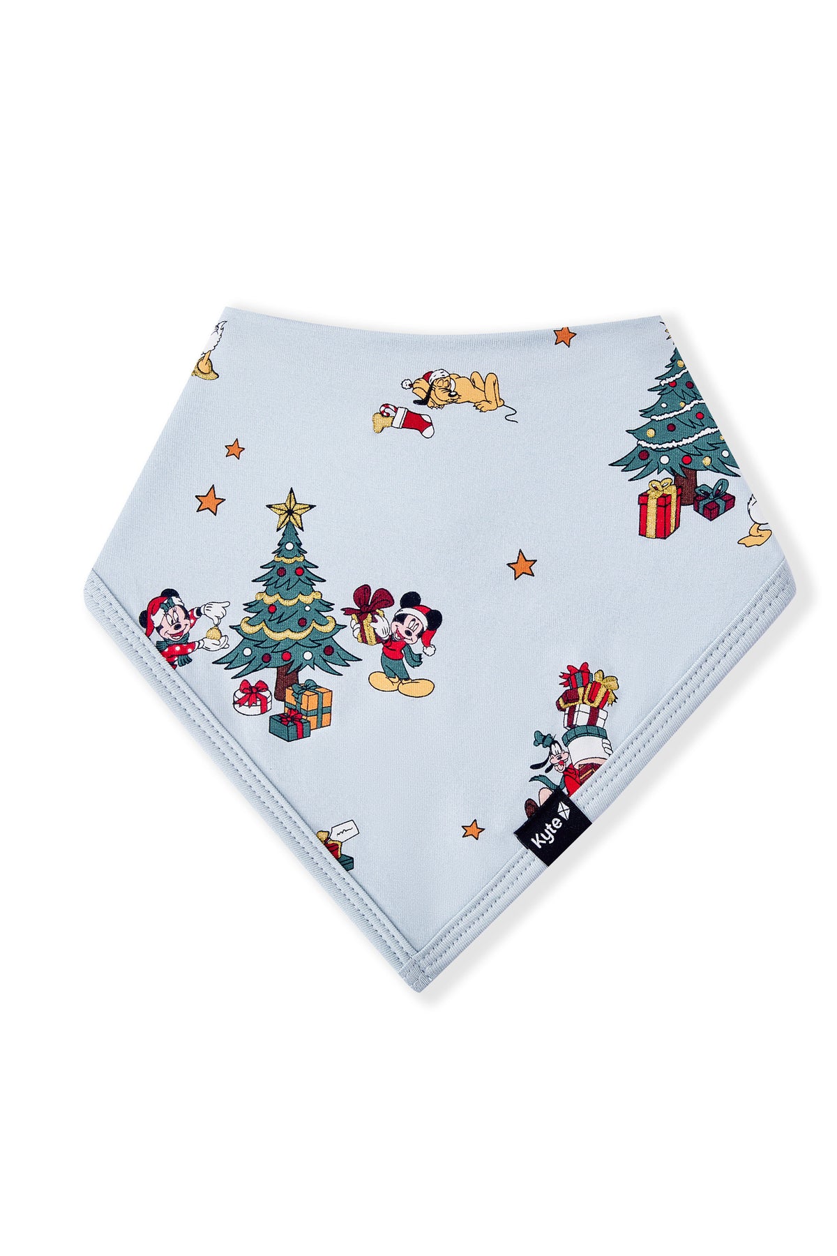 Bib in Mickey & Friends Christmas print on a white background
