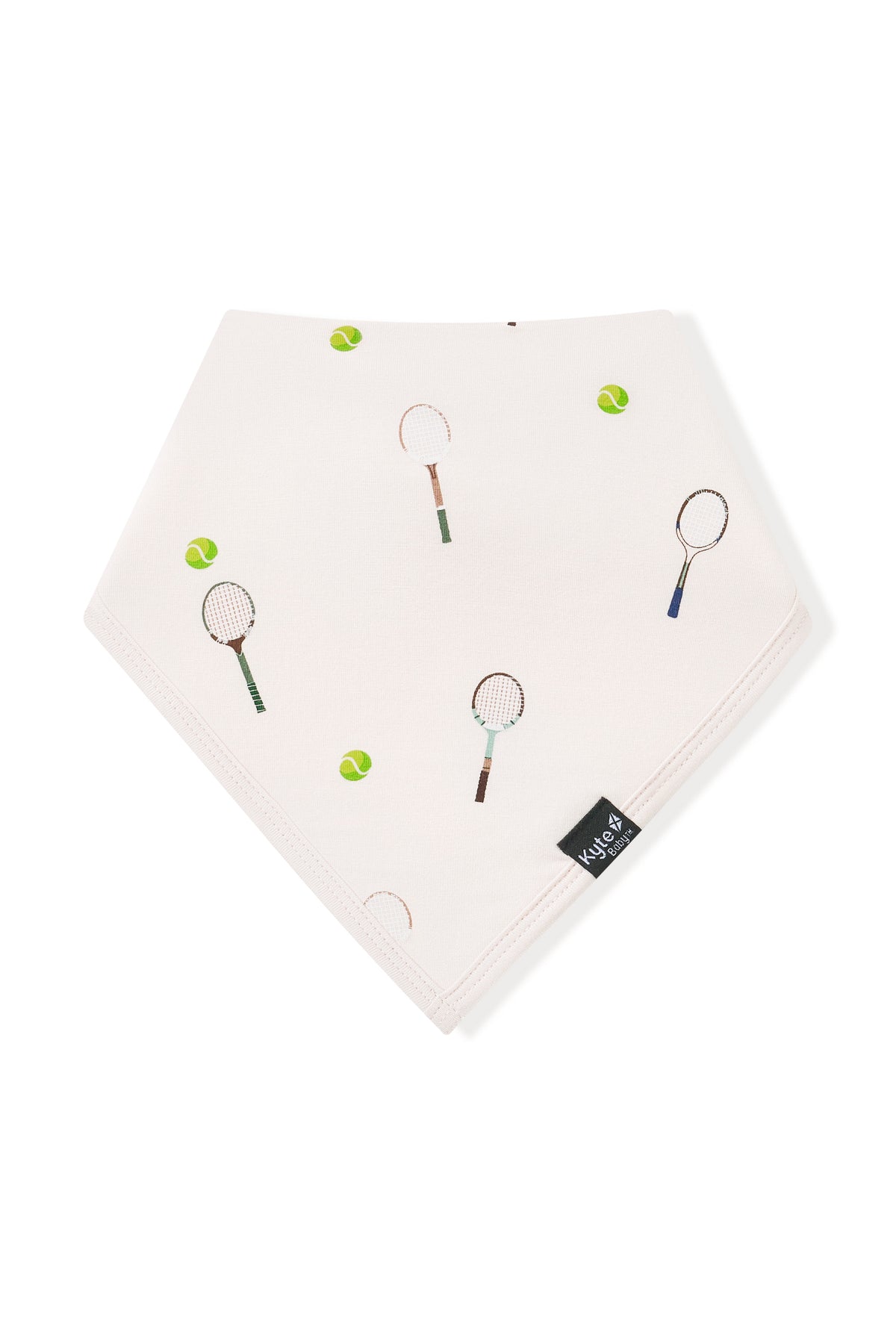 Bib in Tennis print on a white background