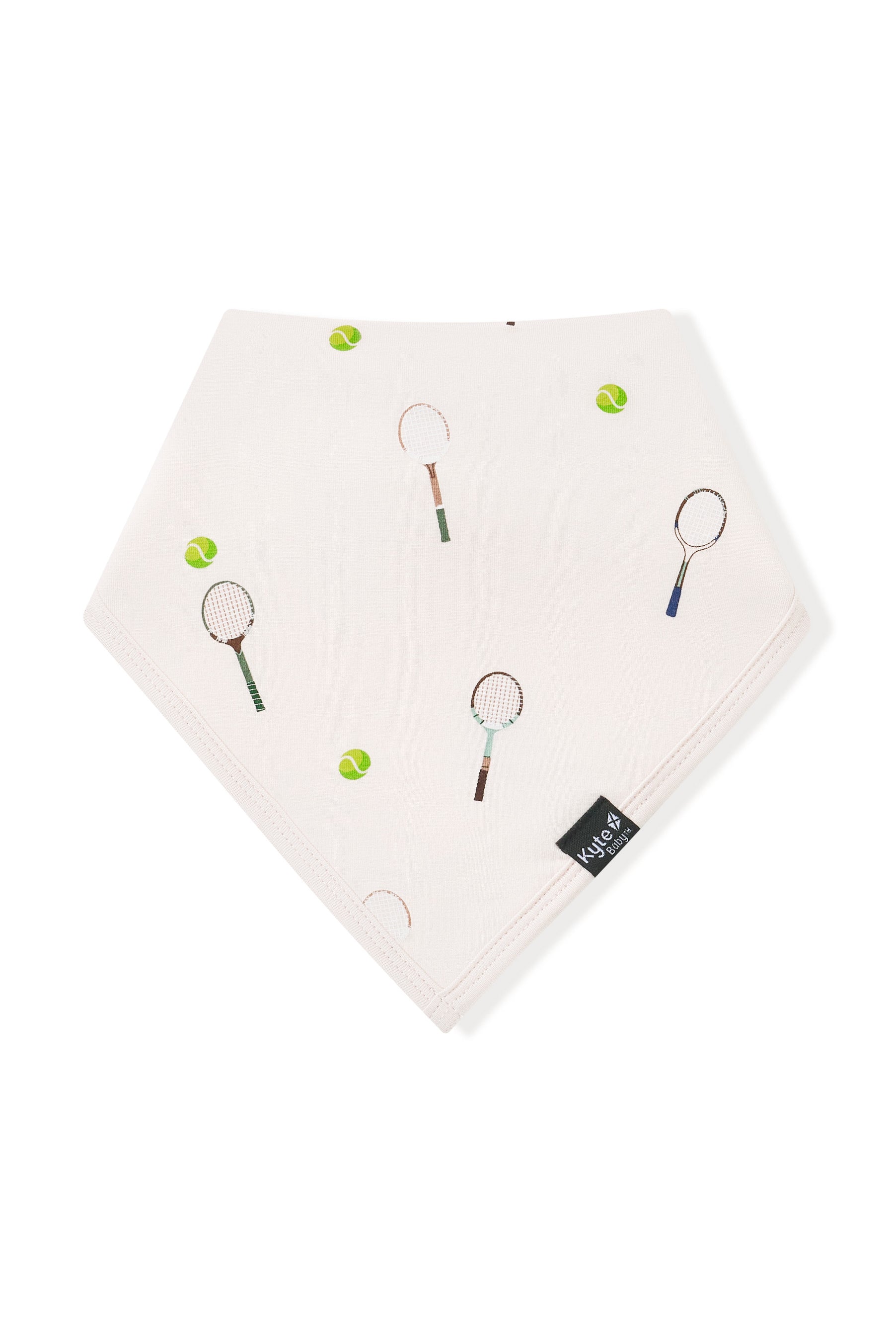 Bib in Tennis print on a white background