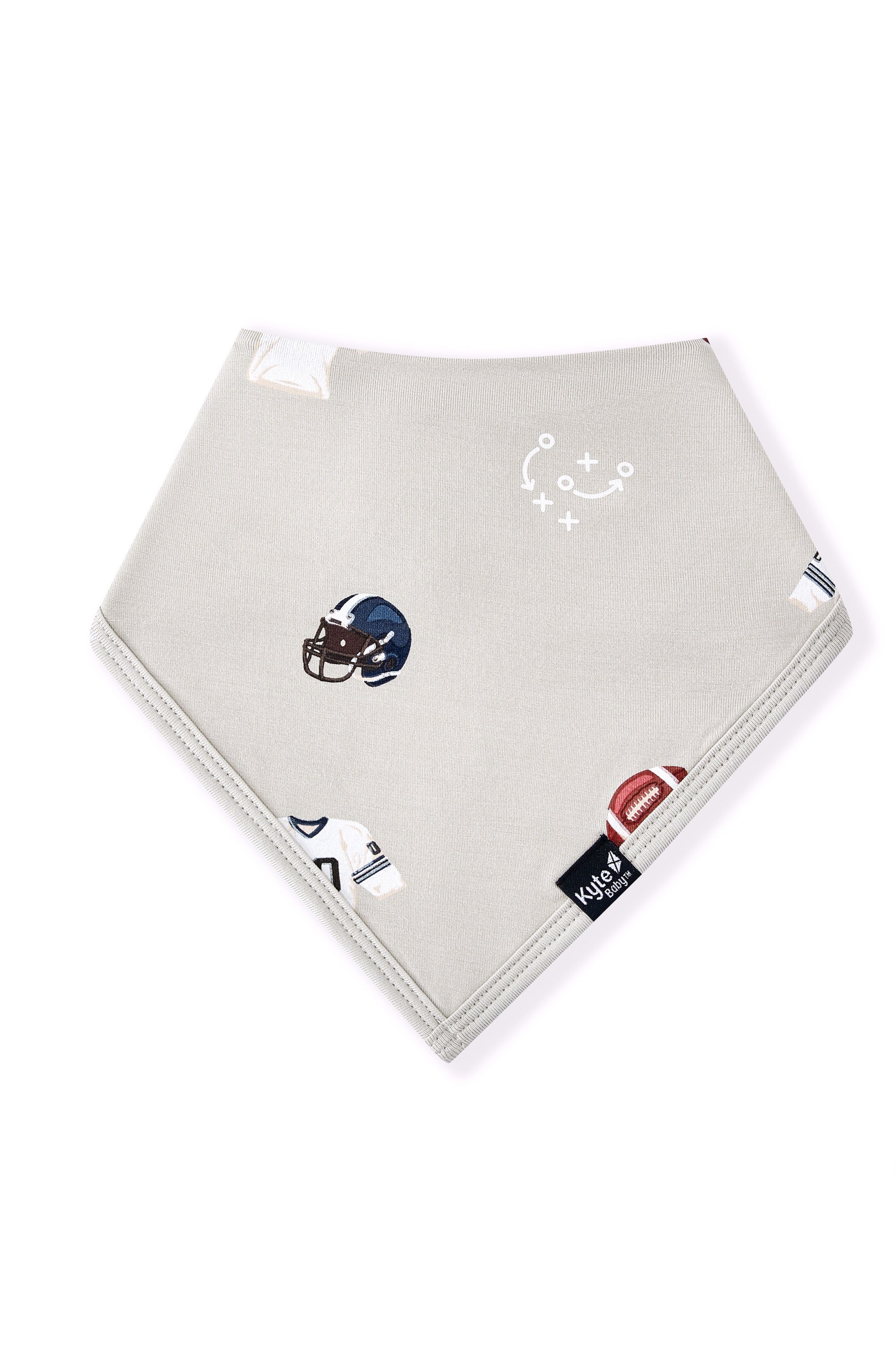 Bib in Vintage Football print on a white background
