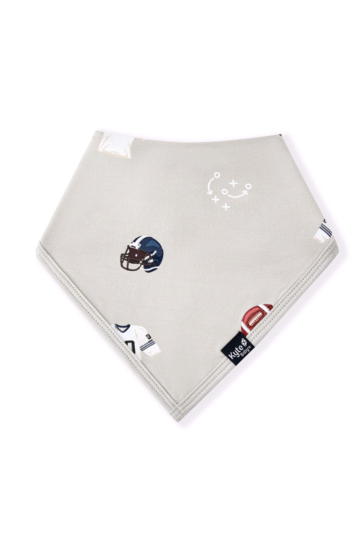 Bib in Vintage Football print on a white background
