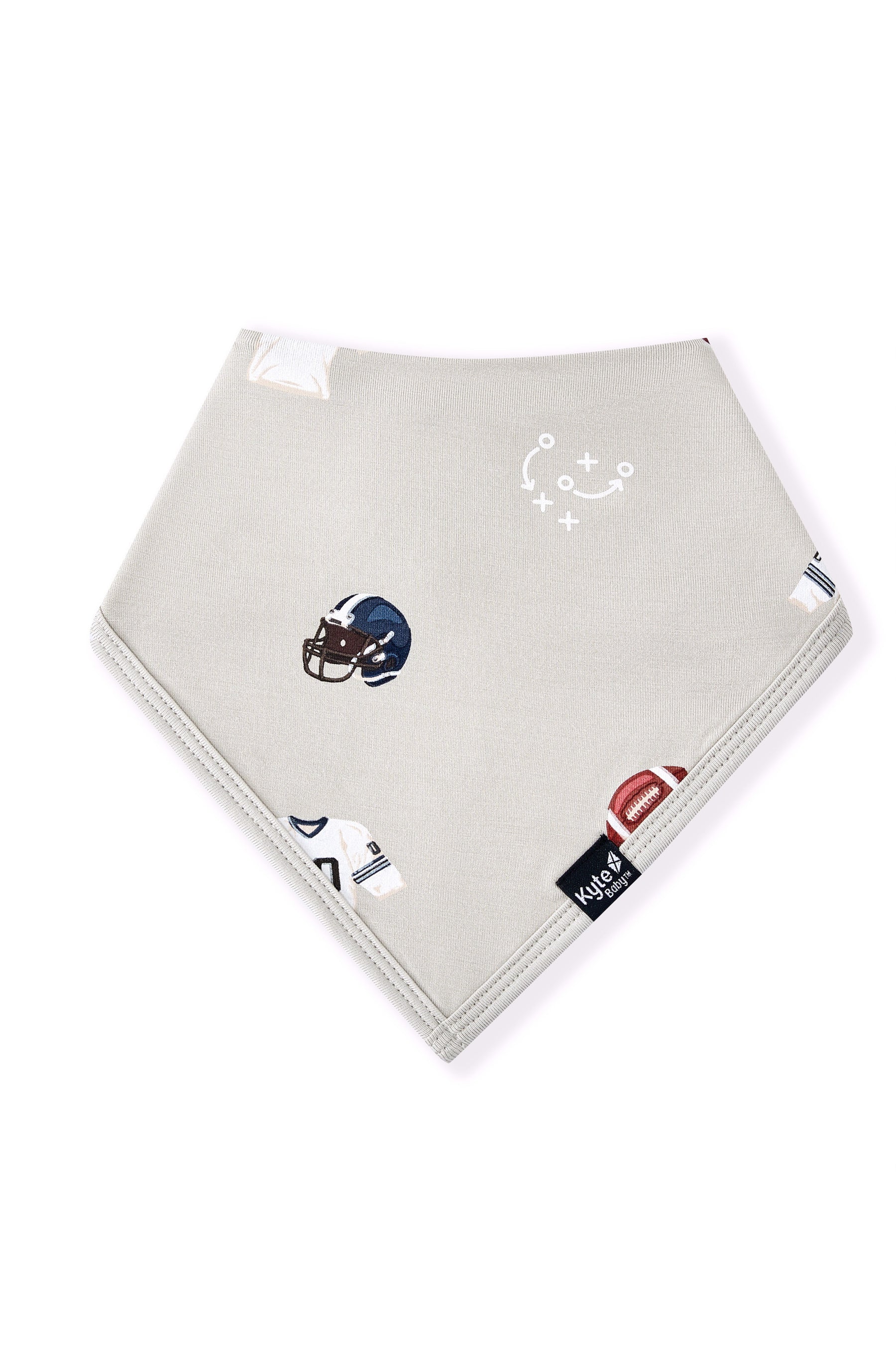 Bib in Vintage Football print on a white background