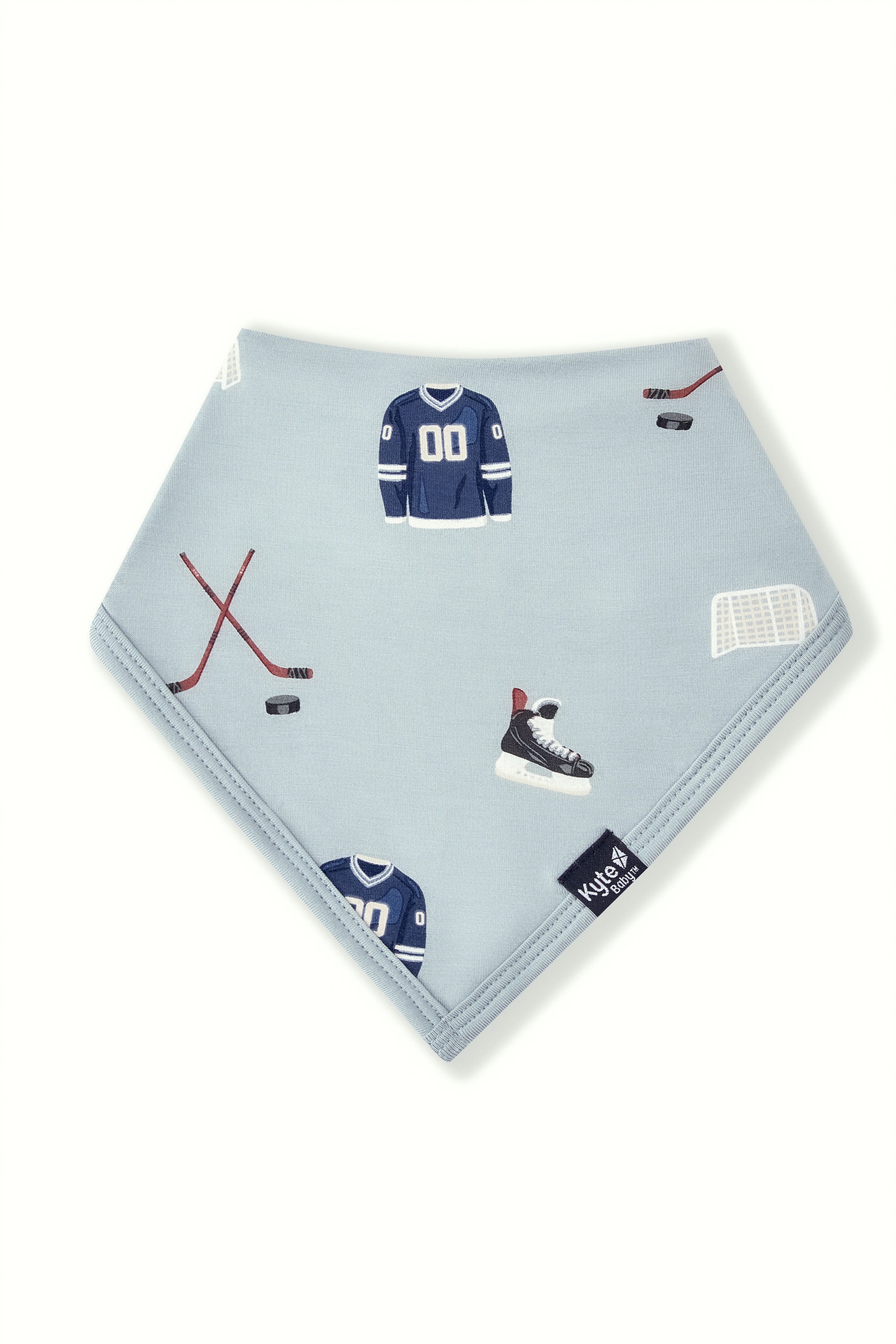 Bib in Vintage Hockey print on a white background