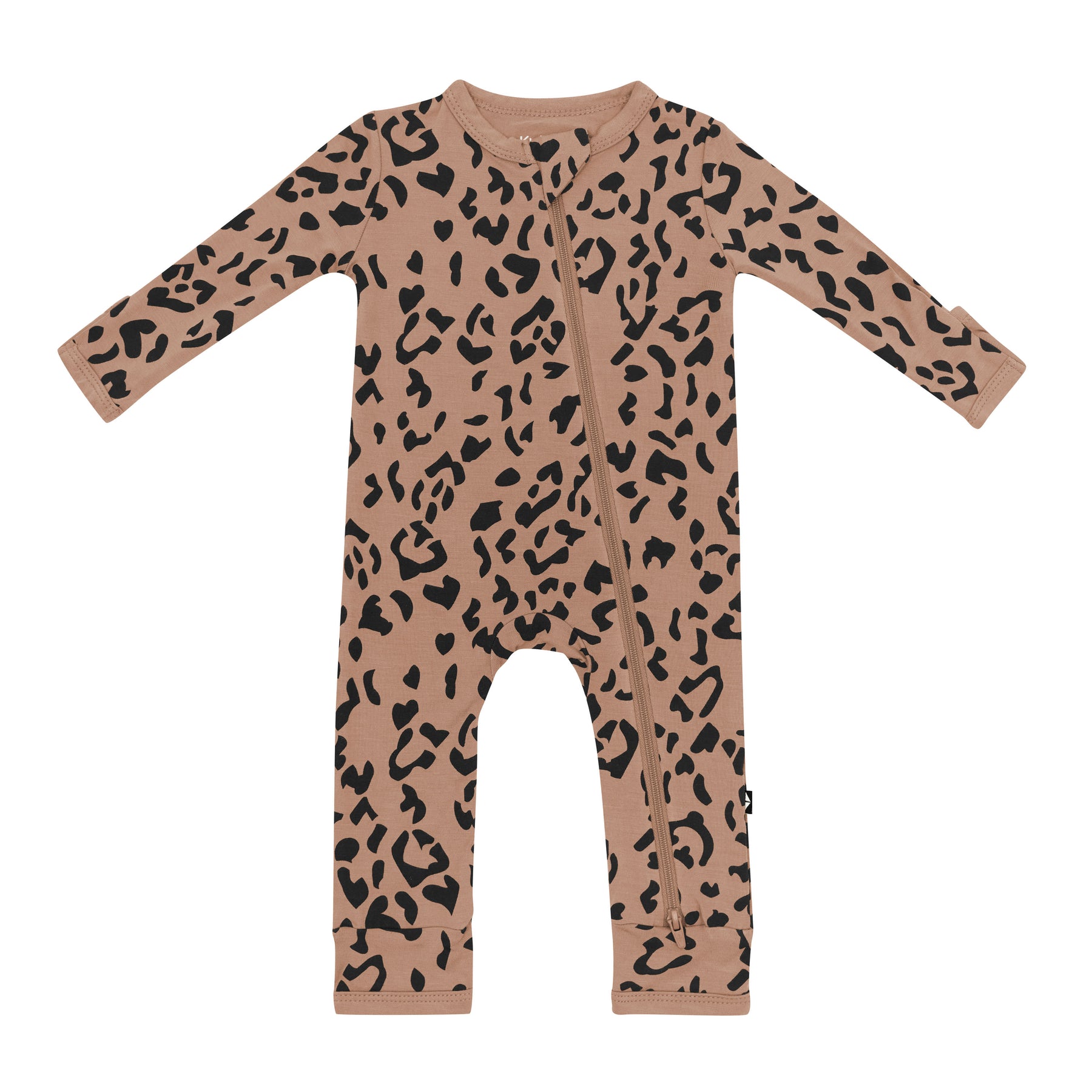 Product photo of the Zippered Romper in Latte Leopard
